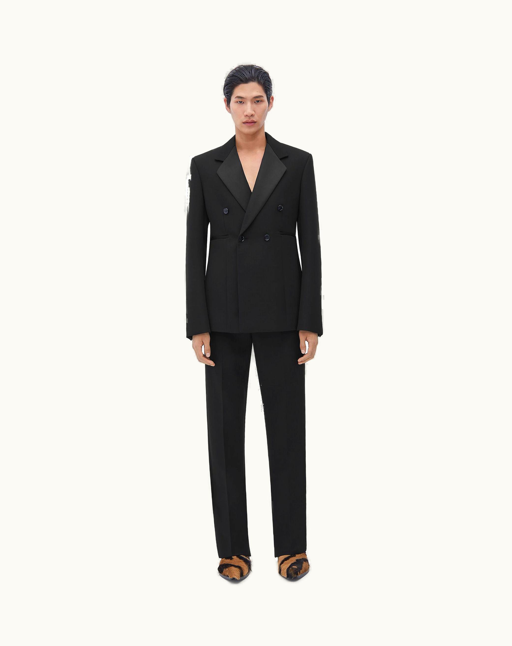 Bottega Veneta Bottega Veneta Men's Compact Wool And Satin Jacket In Black