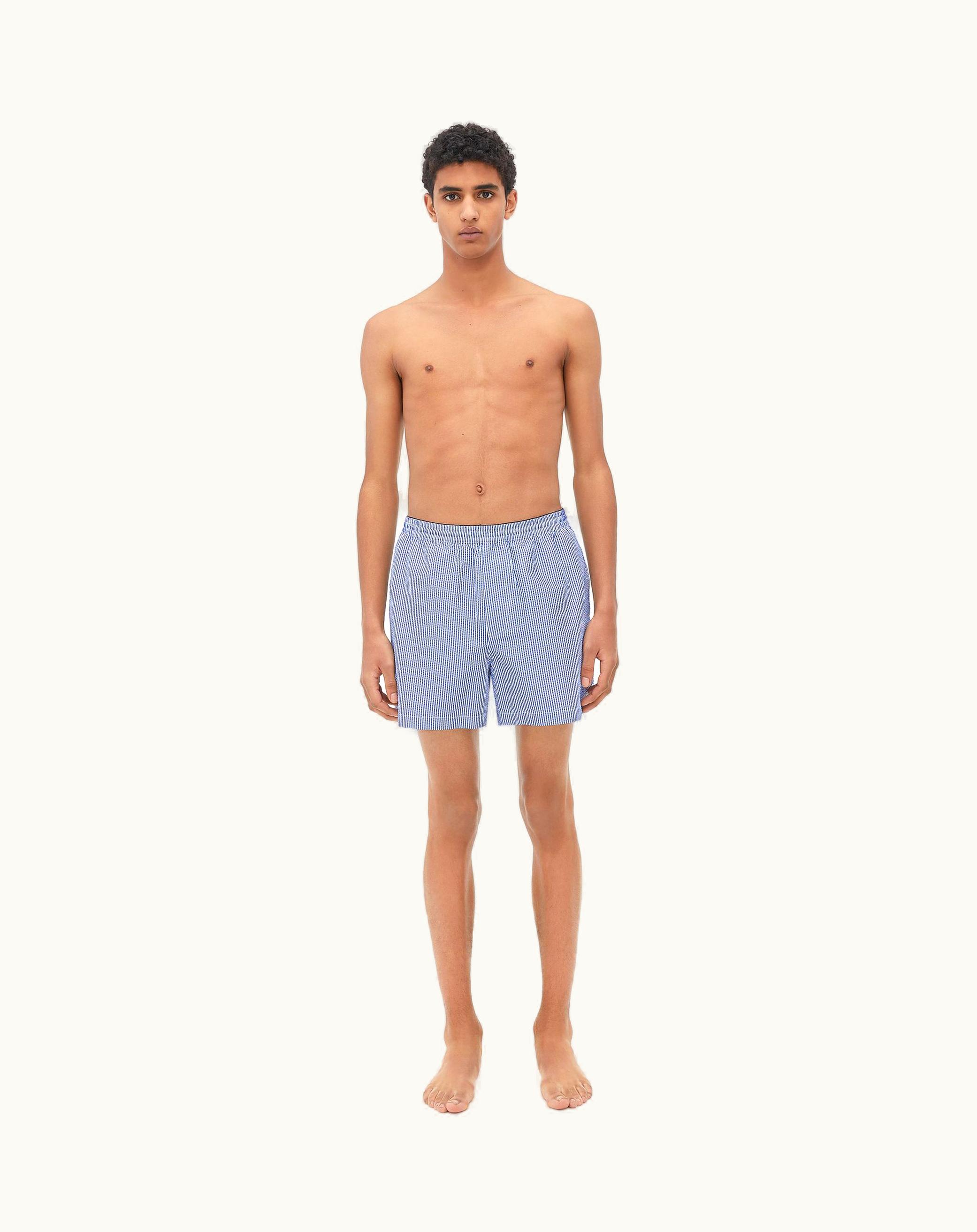 Bottega Veneta Bottega Veneta Men's Nylon Swim Shorts In Blue / White