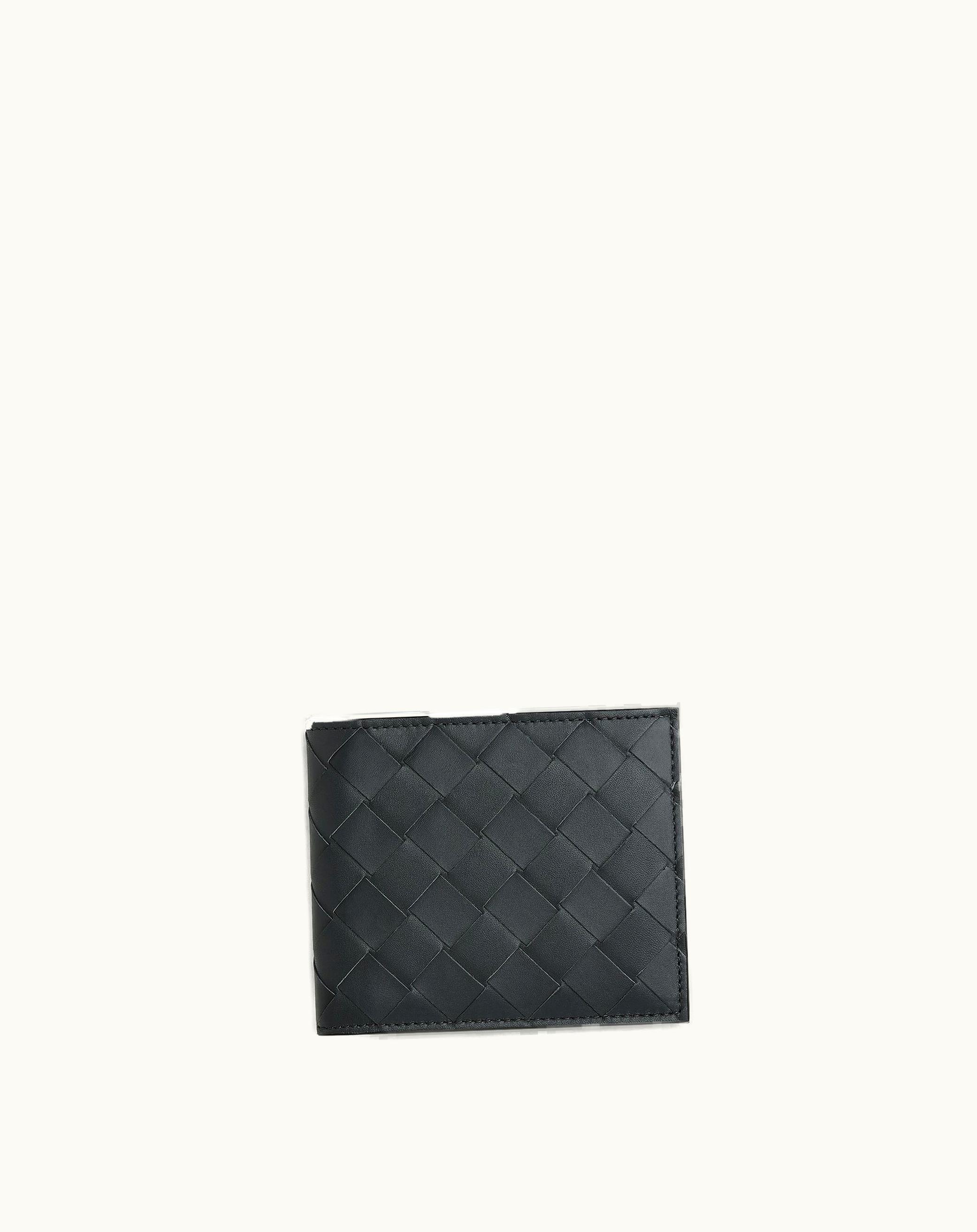 Bottega Veneta Bottega Veneta Men's Intrecciato Bi-Fold Wallet In Ardoise / Deep Pacific