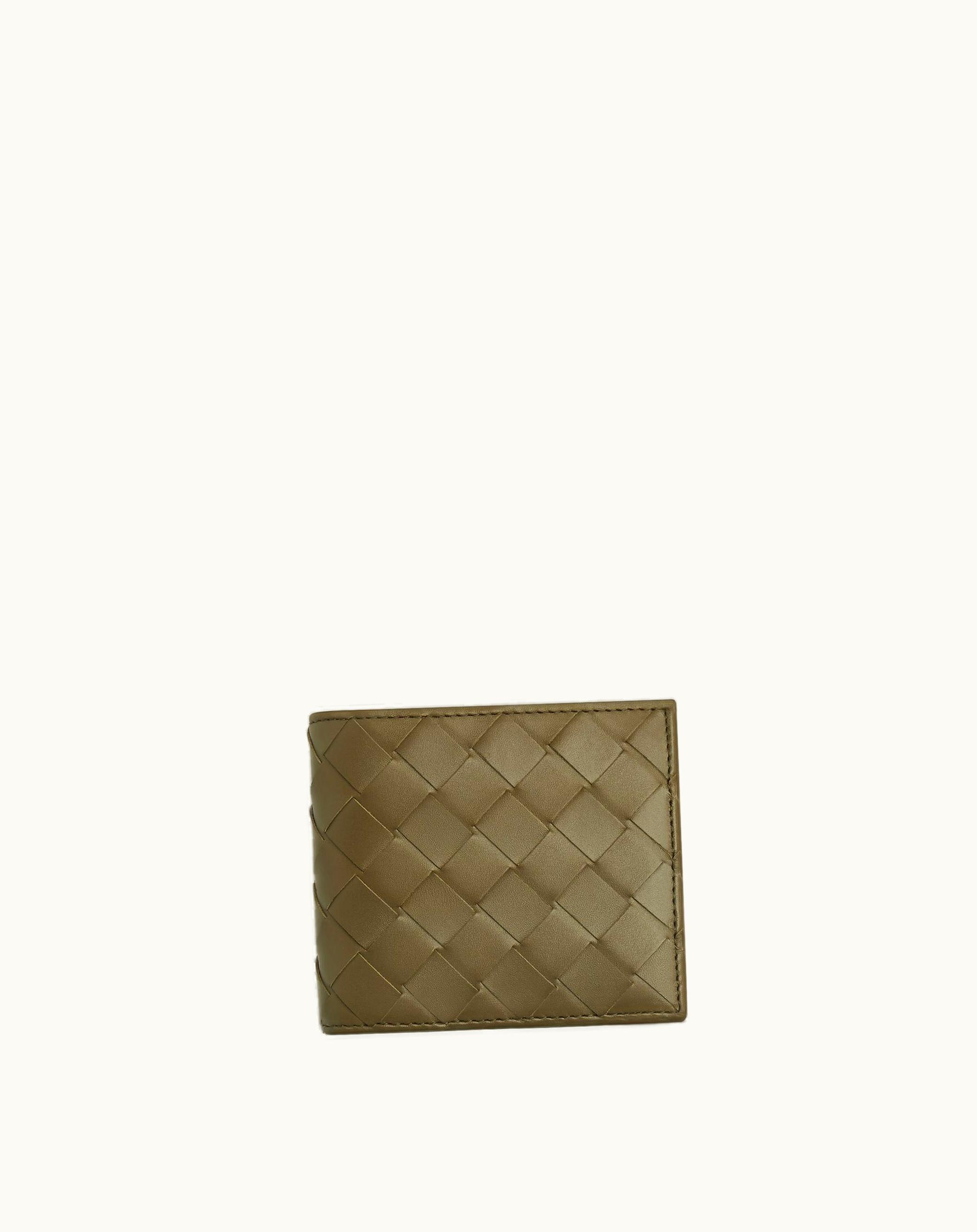 Bottega Veneta Bottega Veneta Men's Intrecciato Bi-Fold Wallet With Coin Purse In Mud