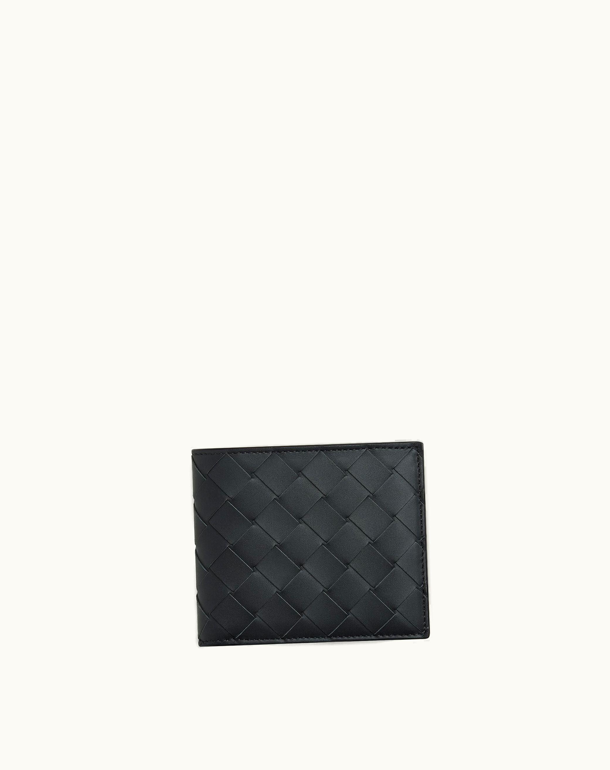 Bottega Veneta Bottega Veneta Men's Intrecciato Bi-Fold Wallet With Coin Purse In Ardoise / Deep Pacific