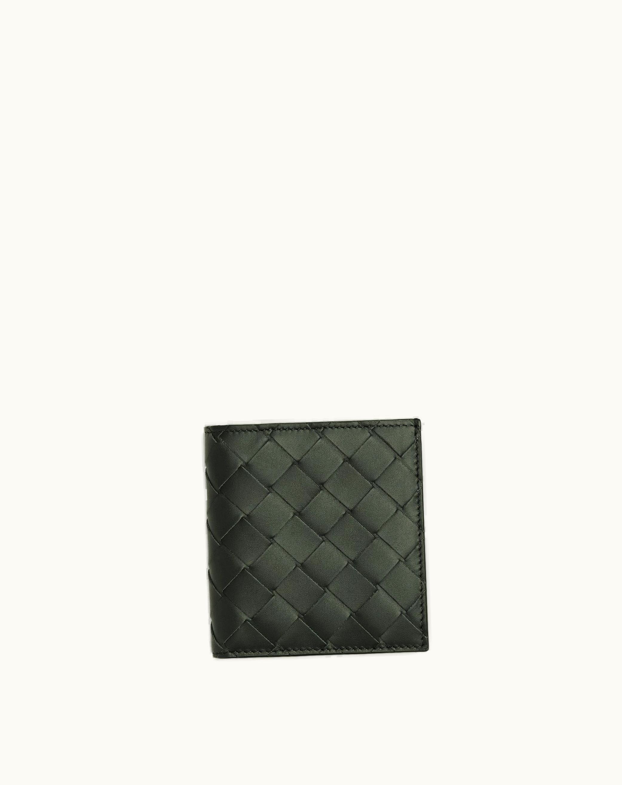 Bottega Veneta Bottega Veneta Men's Intrecciato Slim Bi-Fold Wallet In Dark Green