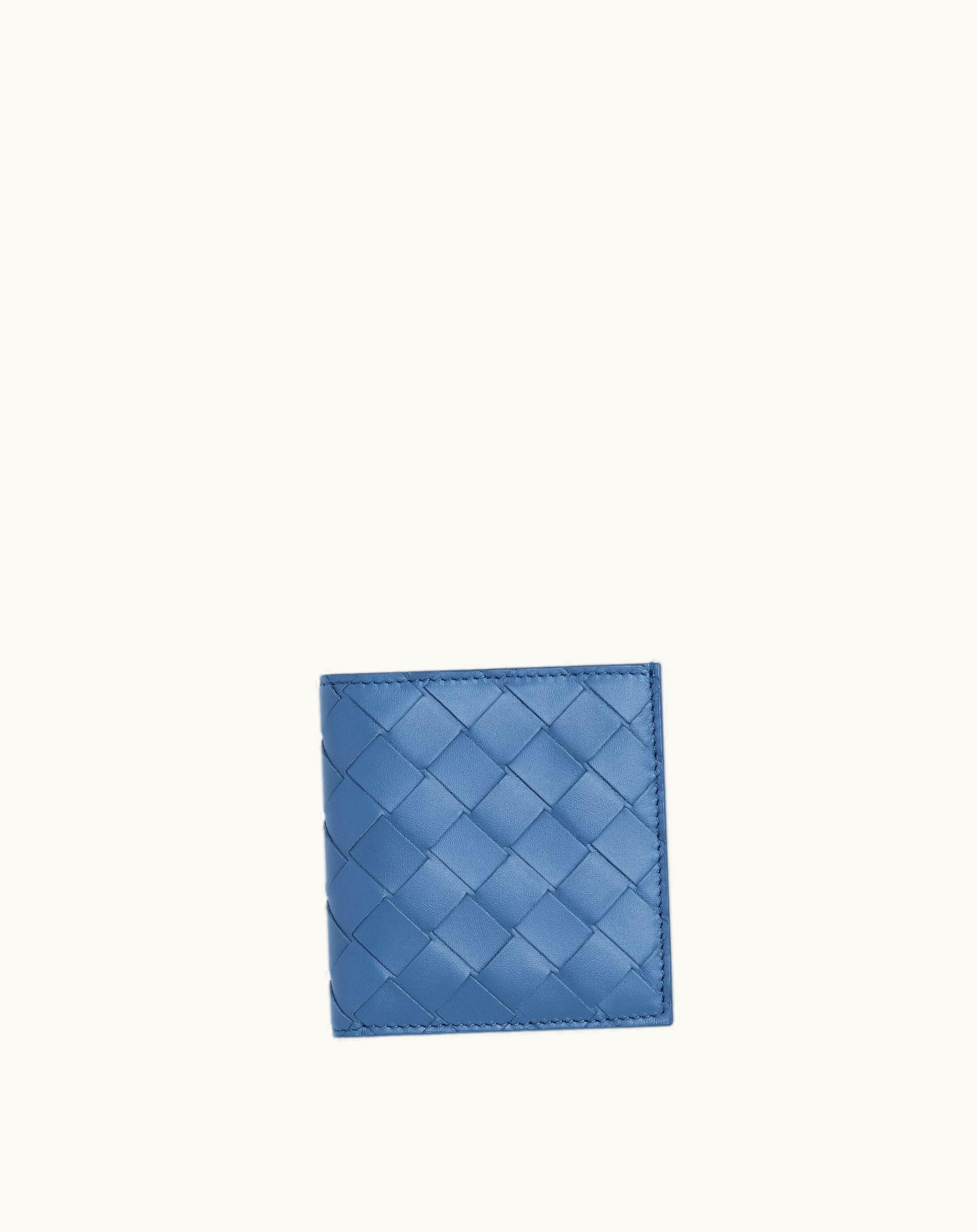 Bottega Veneta Bottega Veneta Men's Intrecciato Slim Bi-Fold Wallet In Surf / Travertine