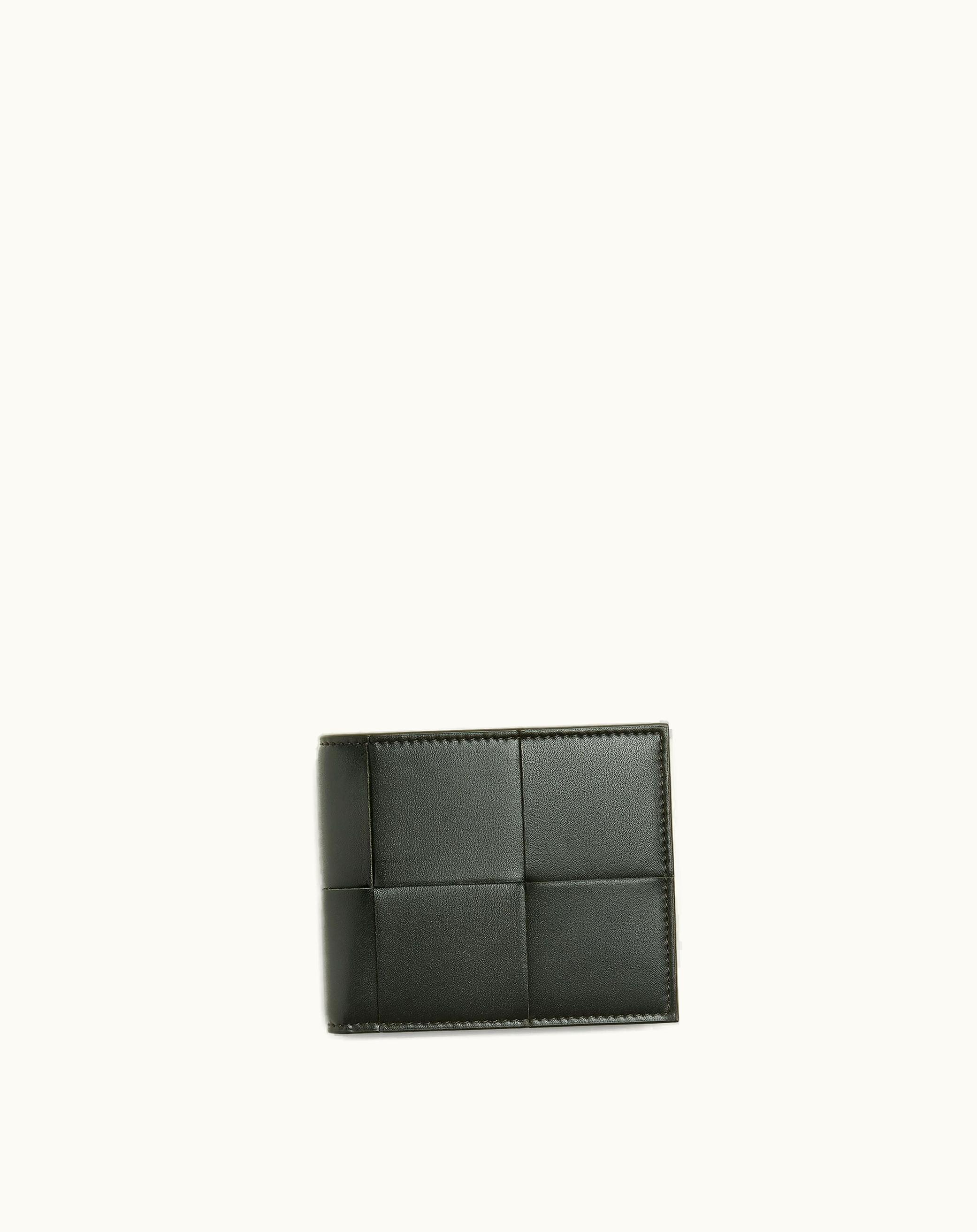 Bottega Veneta Bottega Veneta Men's Cassette Bi-Fold Wallet With Coin Purse In Dark Green / Papaya