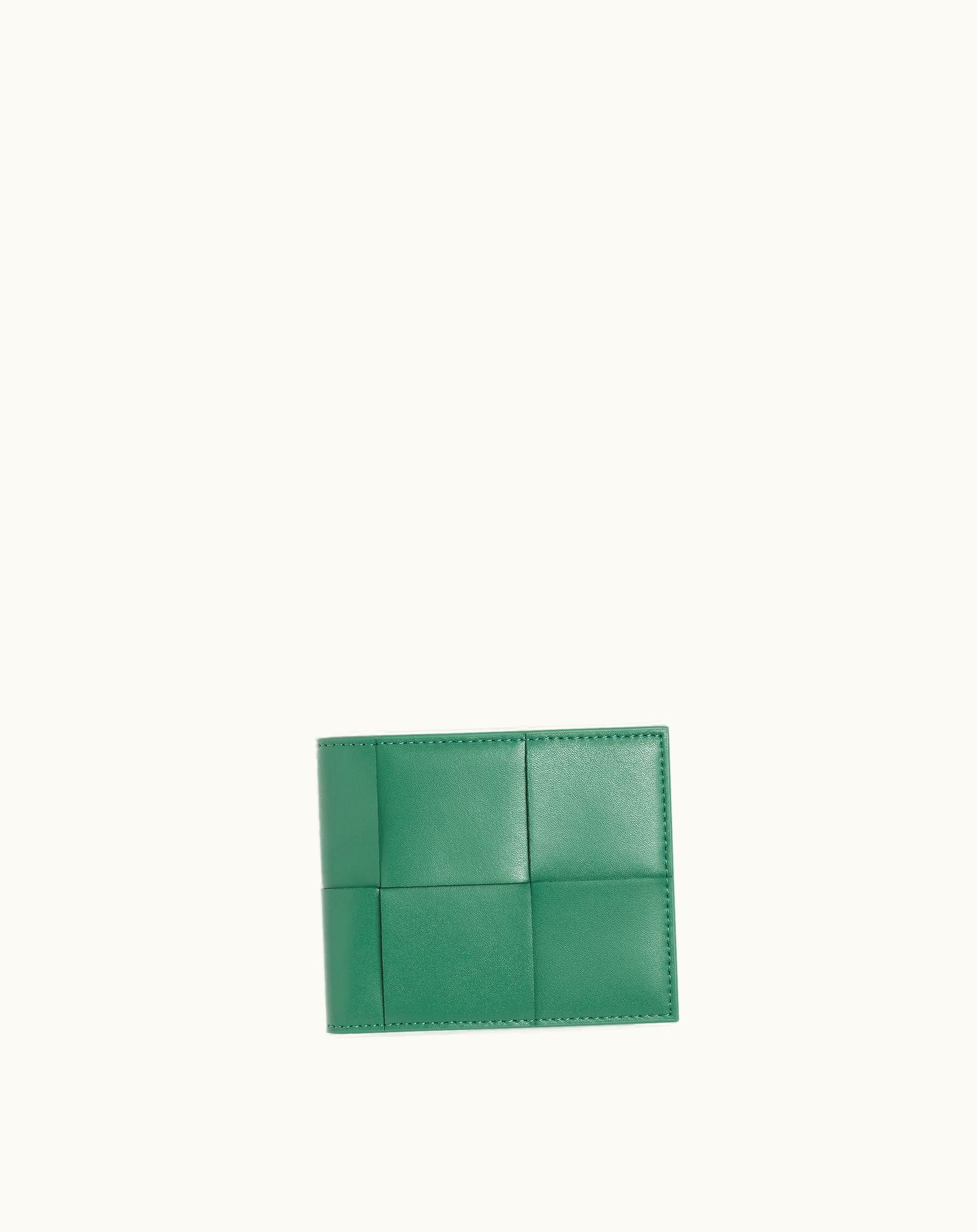 Bottega Veneta Bottega Veneta Men's Cassette Bi-Fold Wallet With Coin Purse In Mermaid