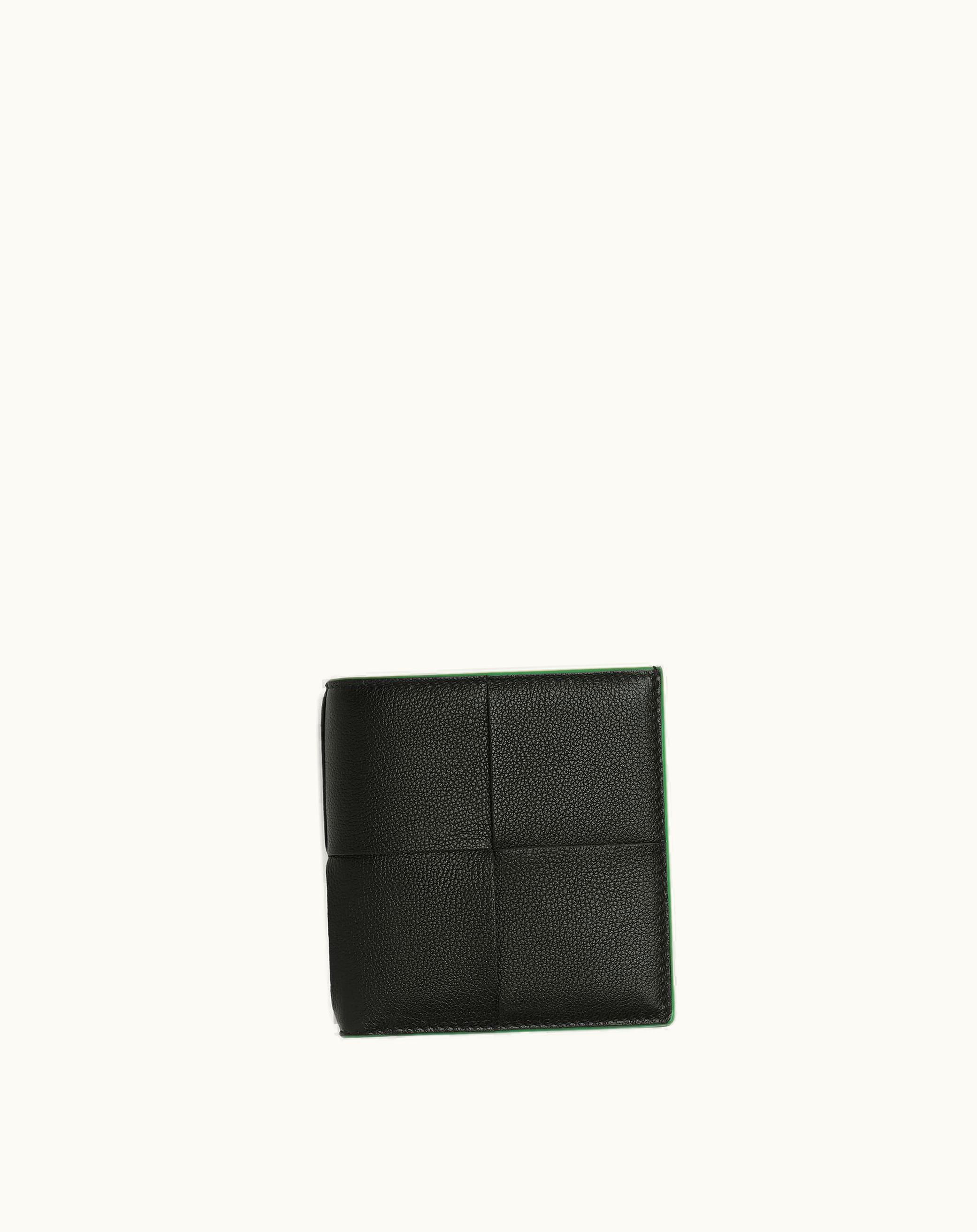 Bottega Veneta Bottega Veneta Men's Cassette Slim Bi-Fold Wallet In Black / Parakeet