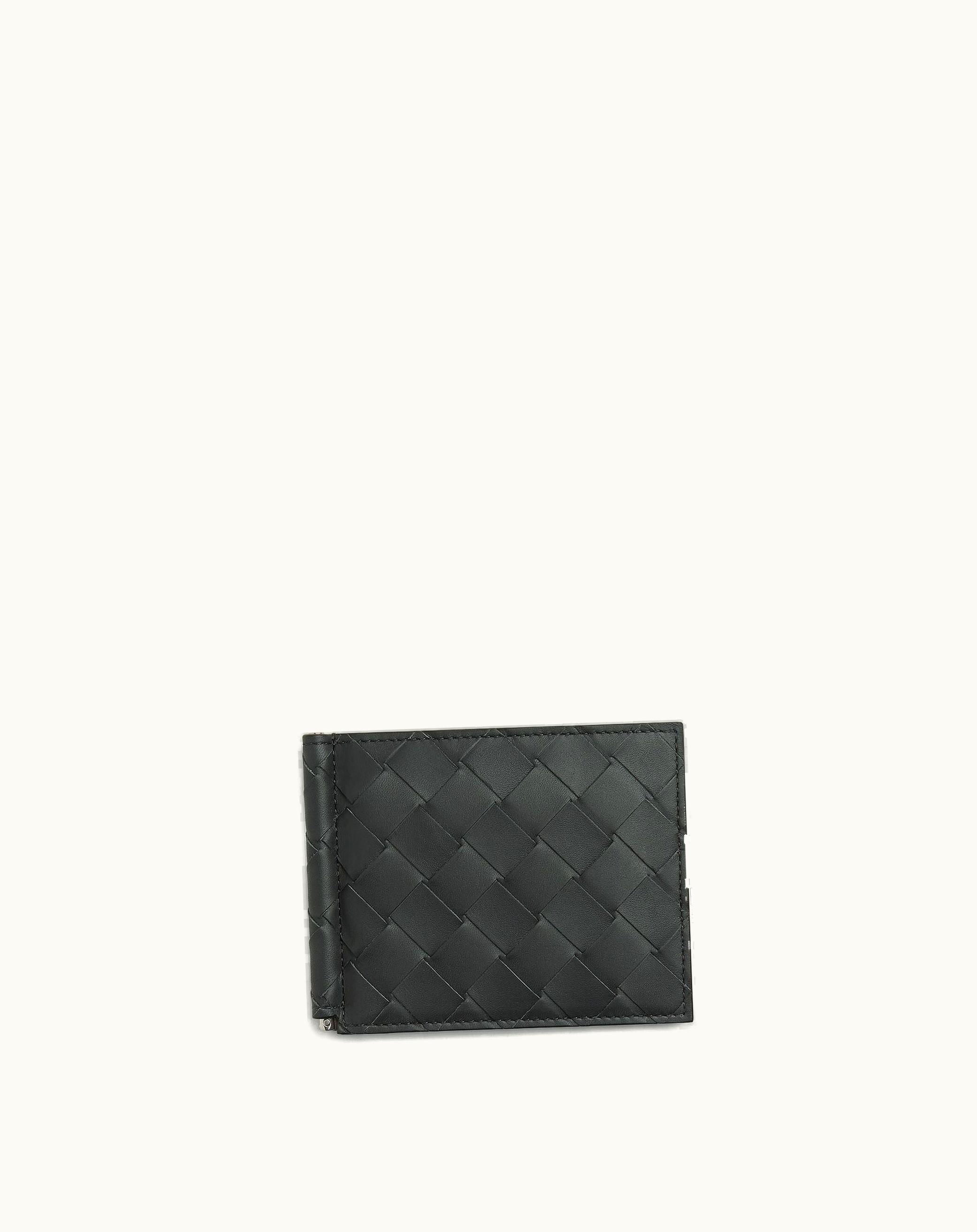 Bottega Veneta Bottega Veneta Men's Intrecciato Bill Clip Wallet In Ardoise / Deep Pacific