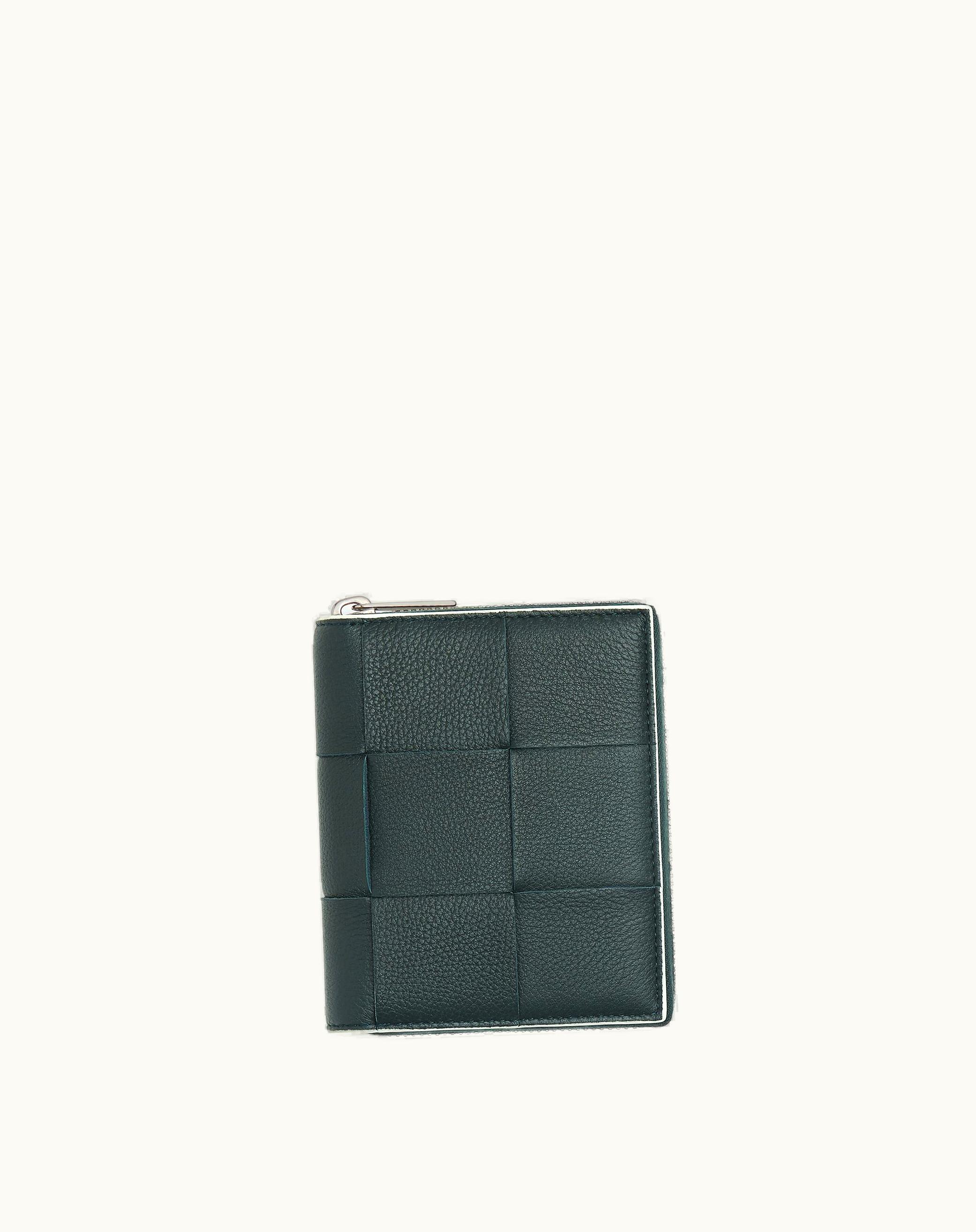 Bottega Veneta Bottega Veneta Men's Cassette Zip Around Wallet In Inkwell / Glacier