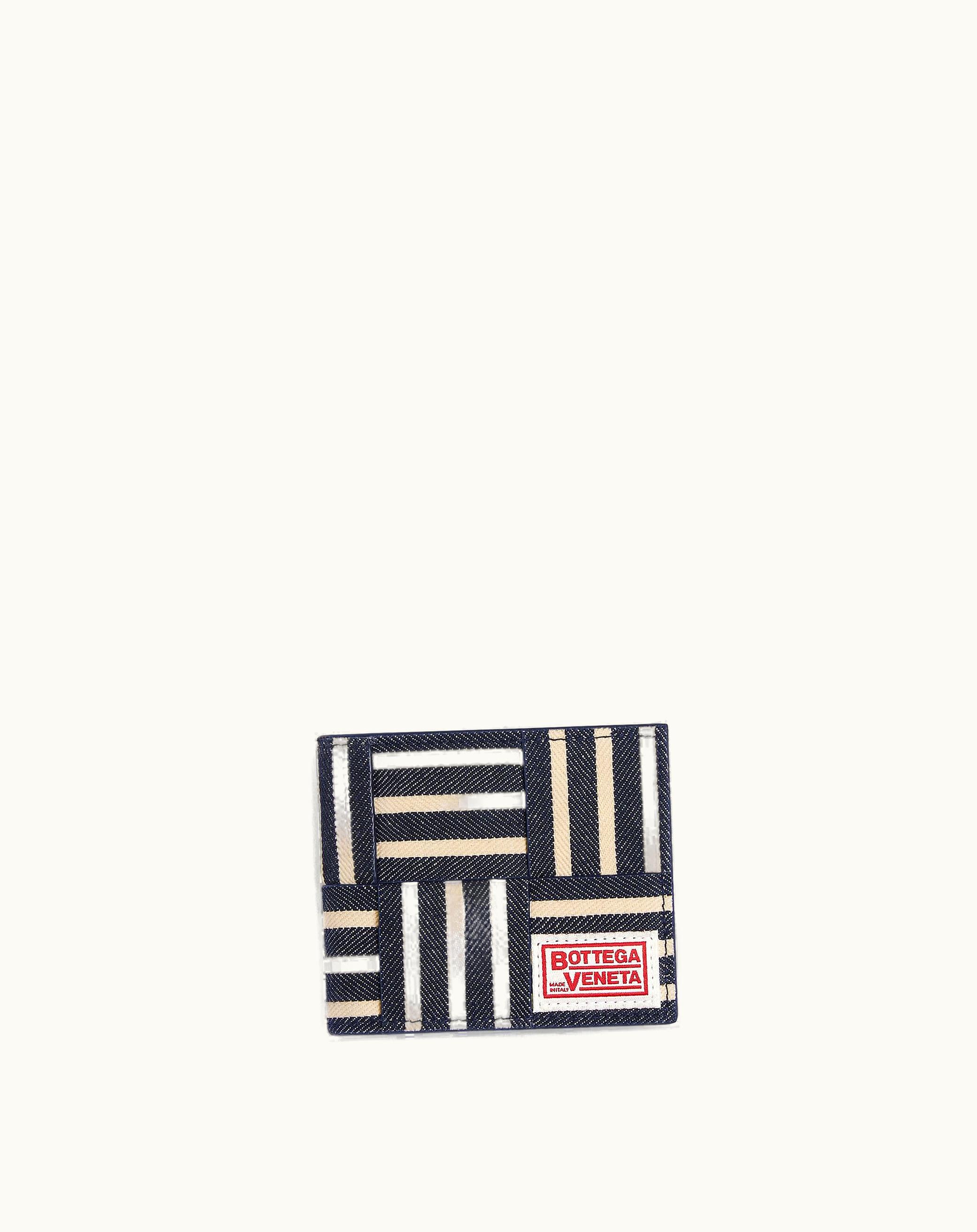 Bottega Veneta Bottega Veneta Men's Cassette Bi-Fold Wallet With Coin Purse In Navy / White