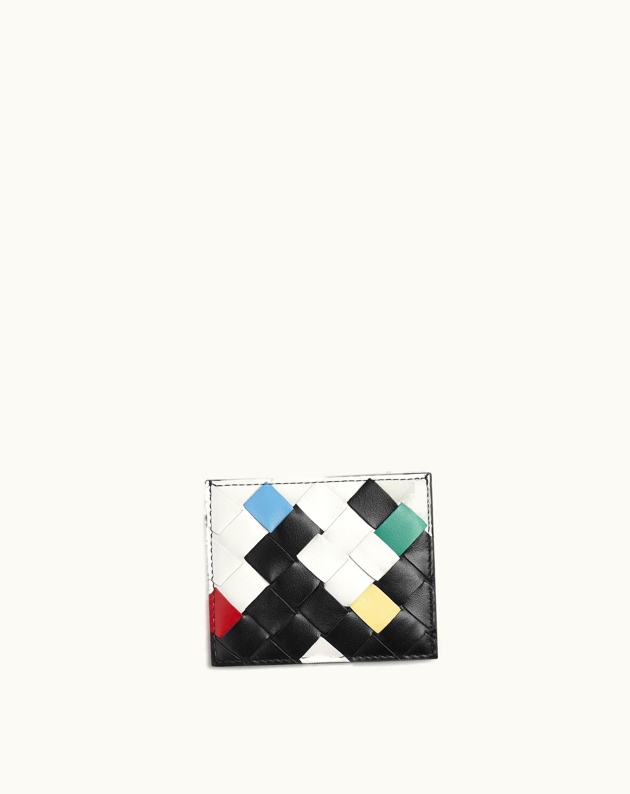 Bottega Veneta Bottega Veneta Men's Intrecciato Credit Card Case In Harlequin / Black