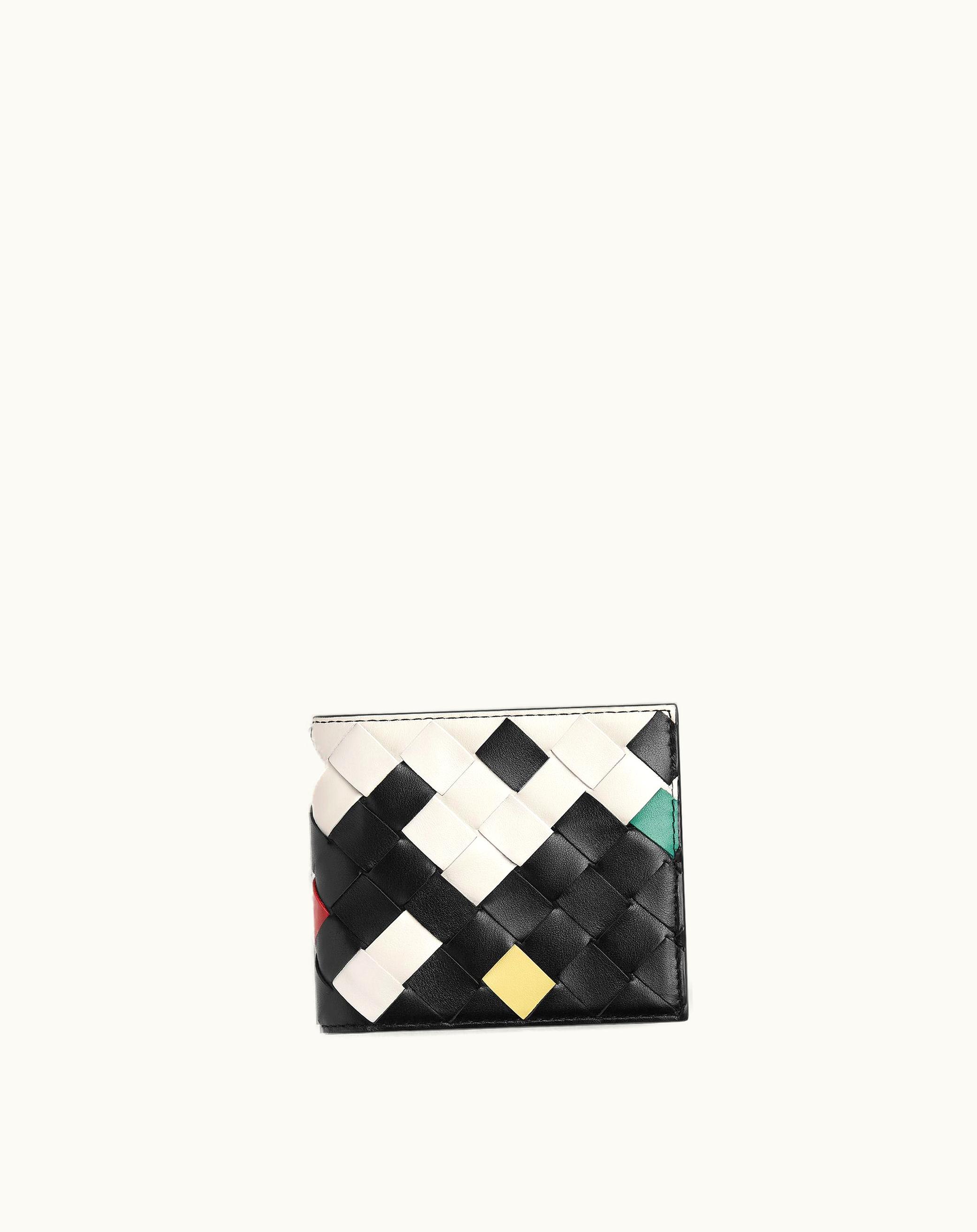 Bottega Veneta Bottega Veneta Men's Intrecciato Bi-Fold Wallet In Harlequin / Black