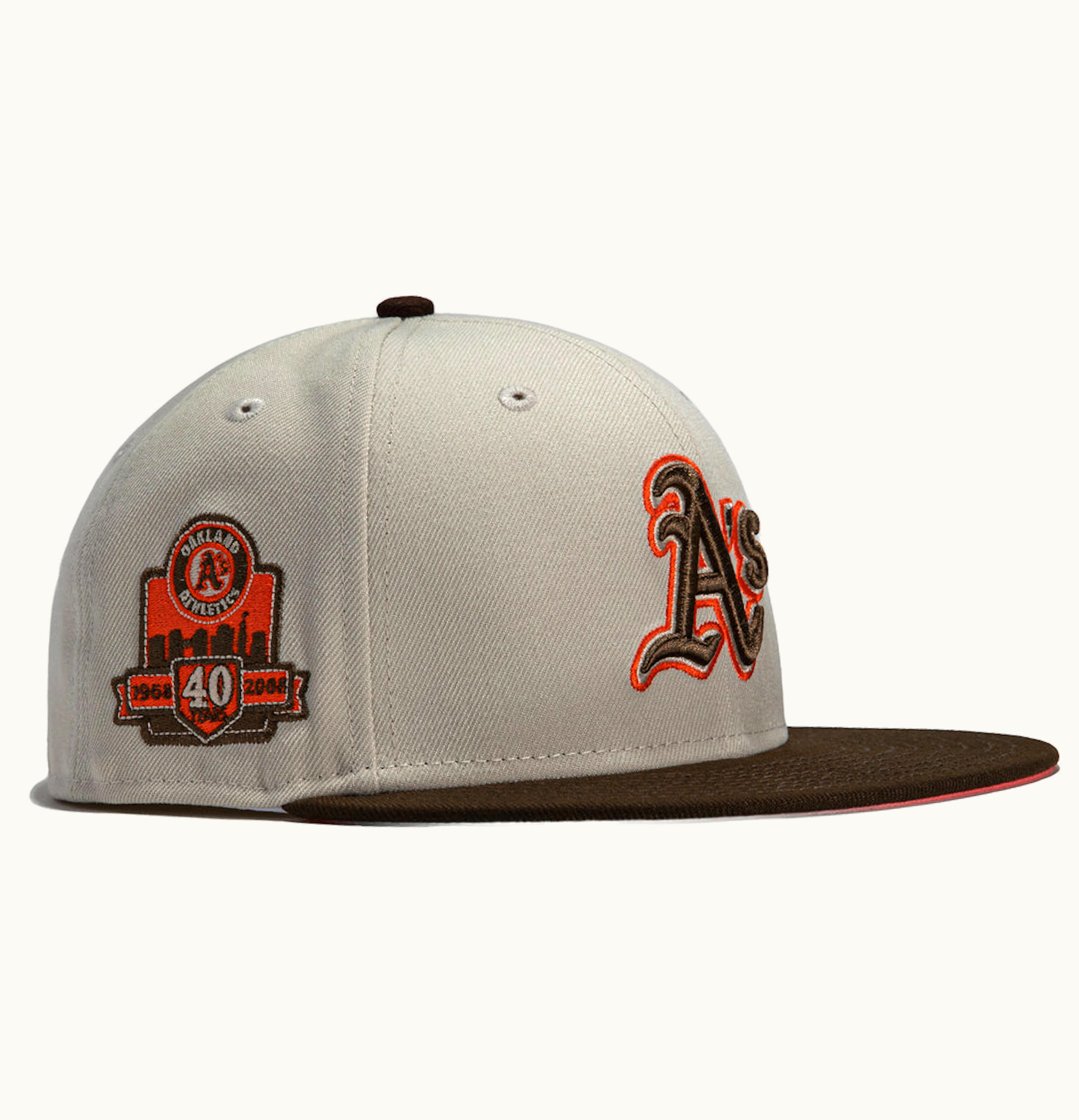 New Era New Era x Hat Club Exclusive Burger Pack Oakland Athletics 40th Anniversary Patch 59Fifty Fitted Hat Stone Brown
