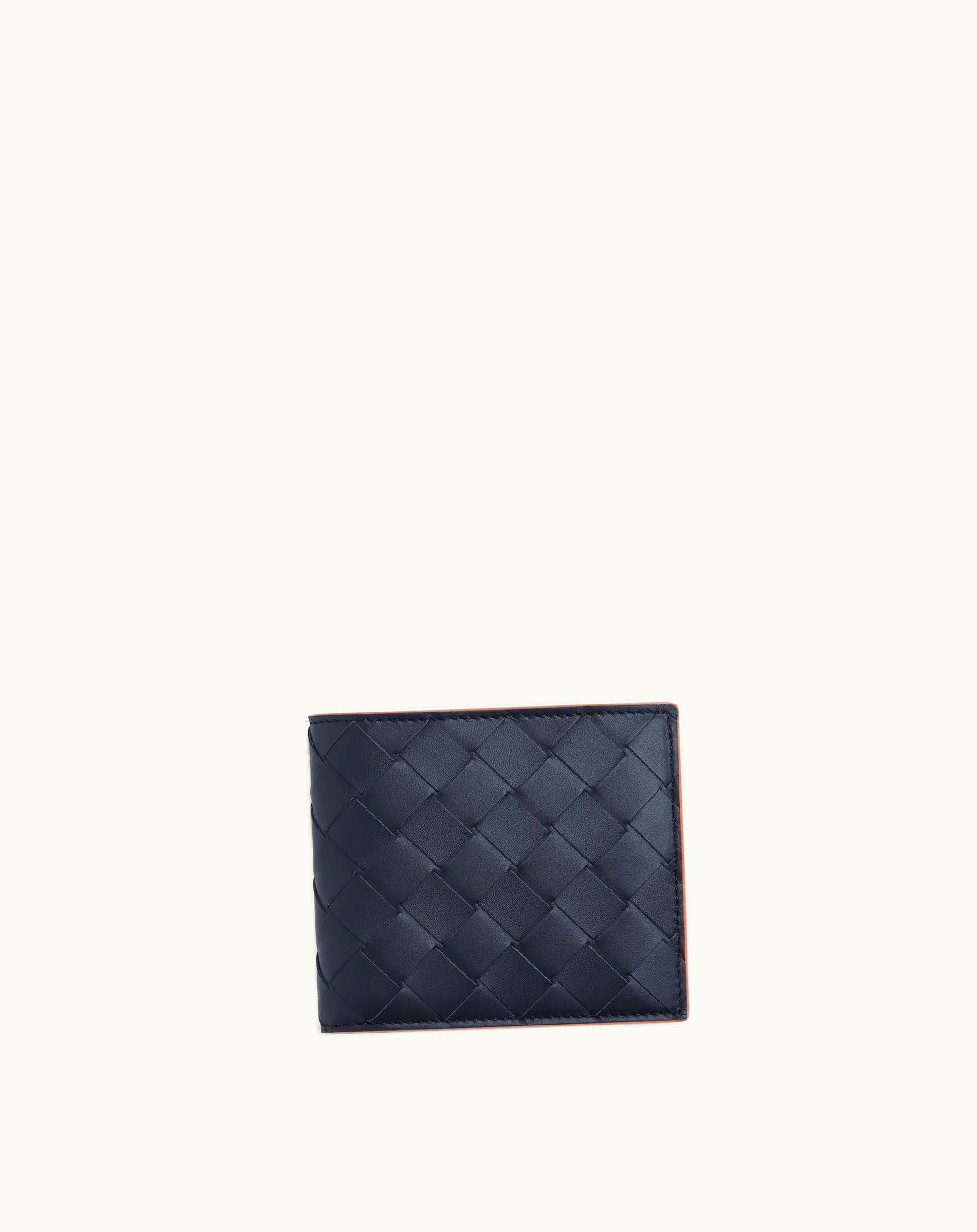 Bottega Veneta Bottega Veneta Men's Intrecciato Bi-Fold Wallet With Coin Purse In Space / Papaya