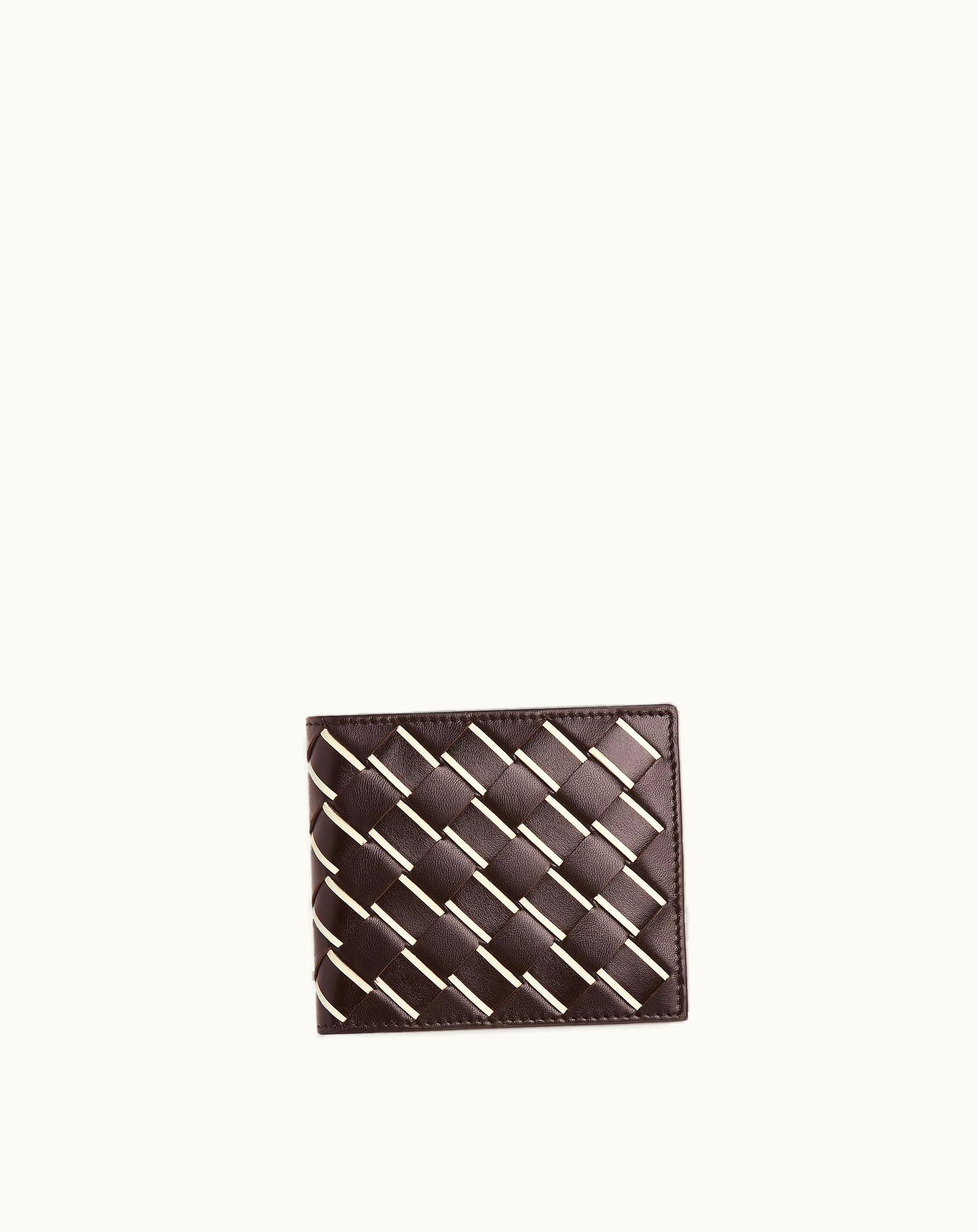 Bottega Veneta Bottega Veneta Men's Intrecciato Bi-Fold Wallet In Fondant / White