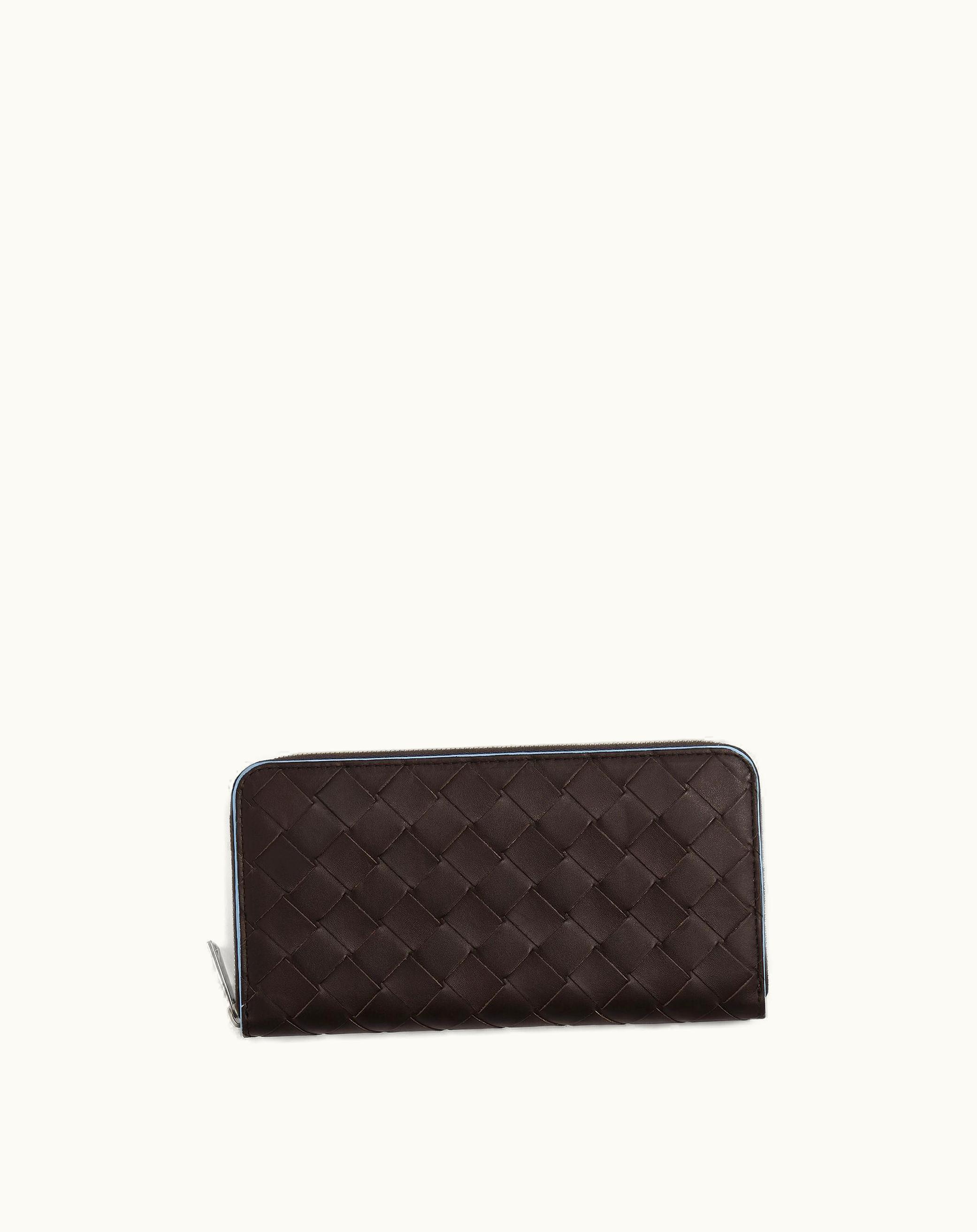 Bottega Veneta Bottega Veneta Men's Intrecciato Zip Around Wallet In Fondant / Ice