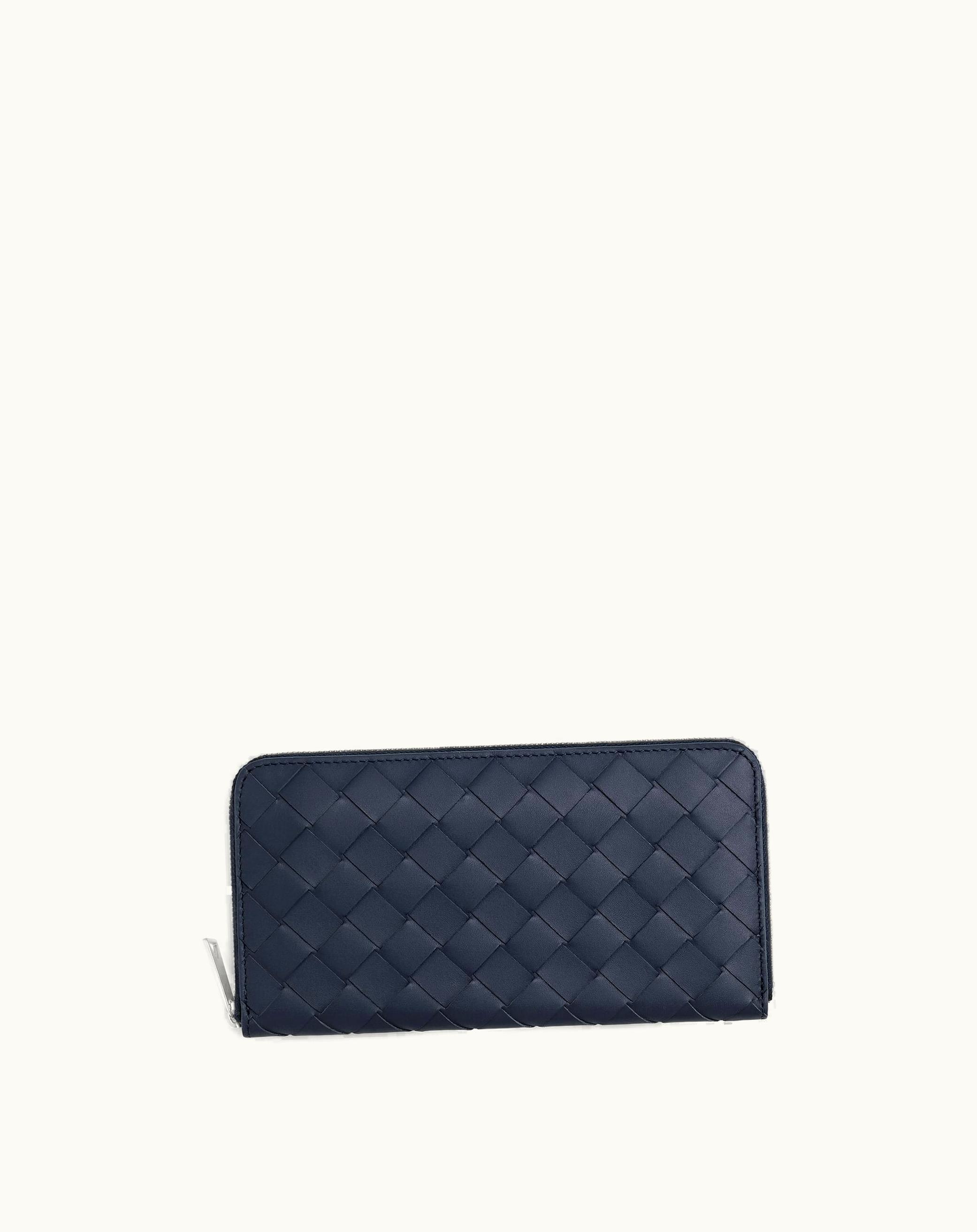 Bottega Veneta Bottega Veneta Men's Intrecciato Zip Around Wallet In Space / Cob