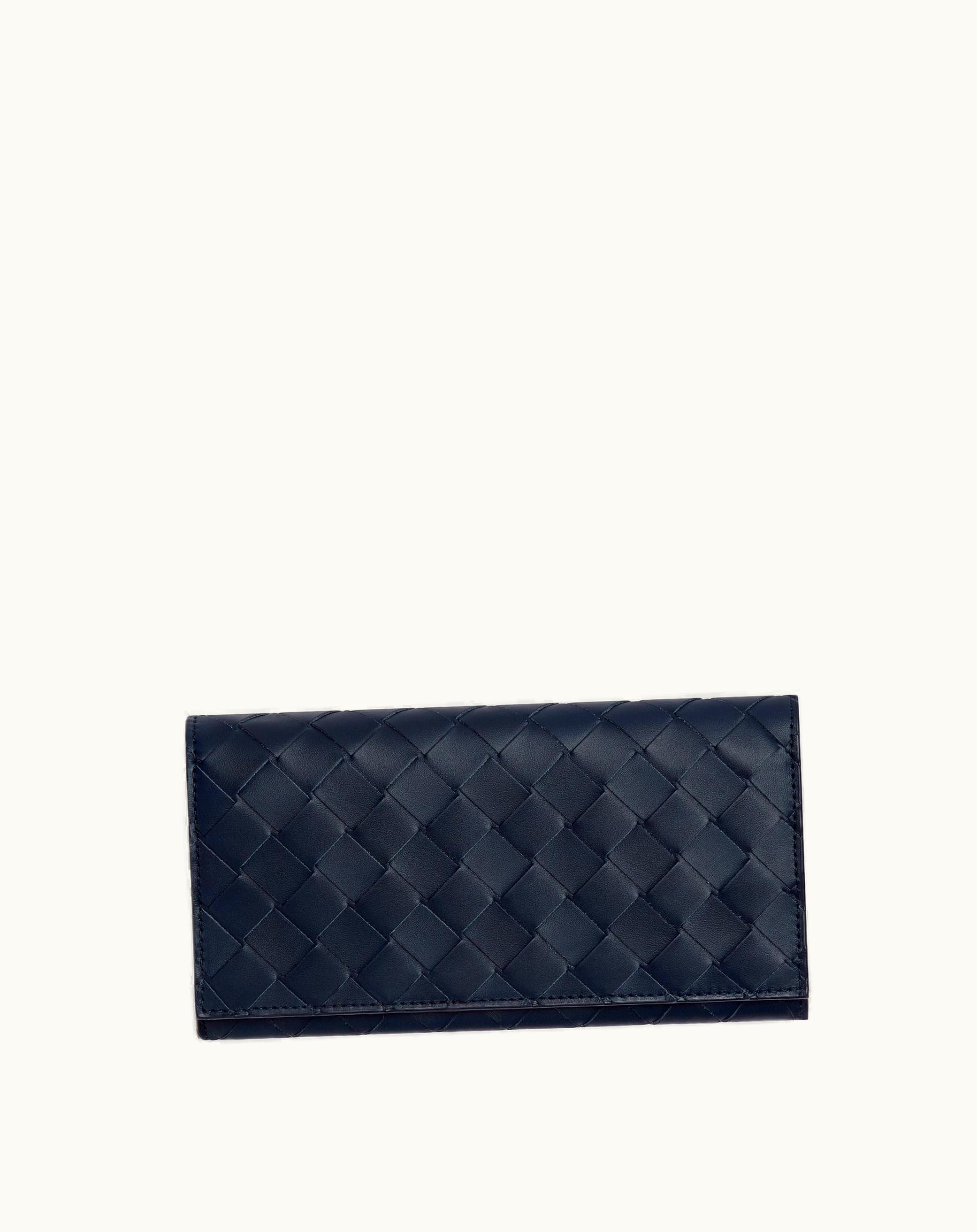 Bottega Veneta Bottega Veneta Men's Long Wallet With Coin Purse In Deep Blue