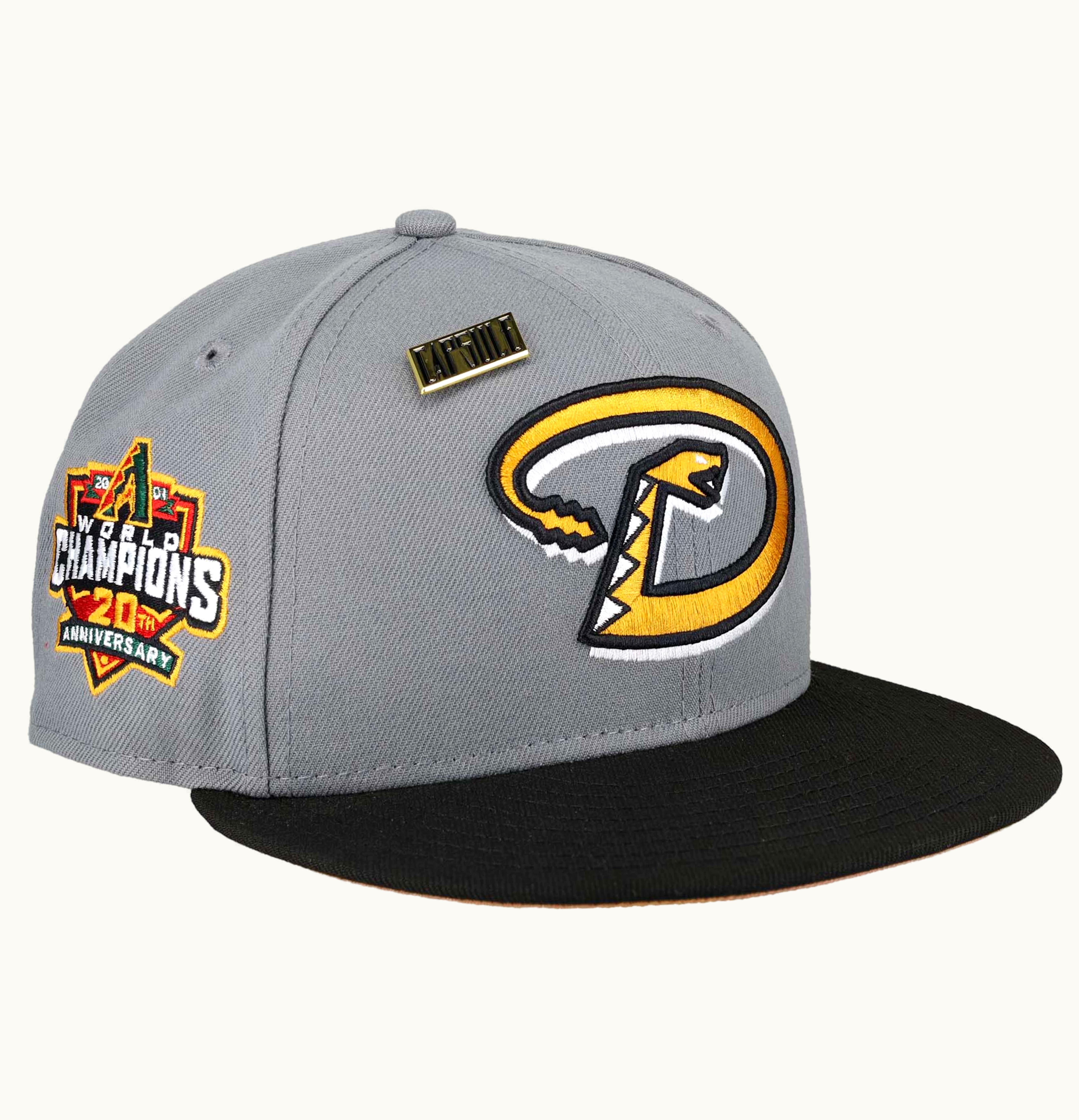 New Era New Era Arizona Diamondbacks Capsule Timber Collection 2001 World Series 59Fifty Fitted Hat Grey Tan