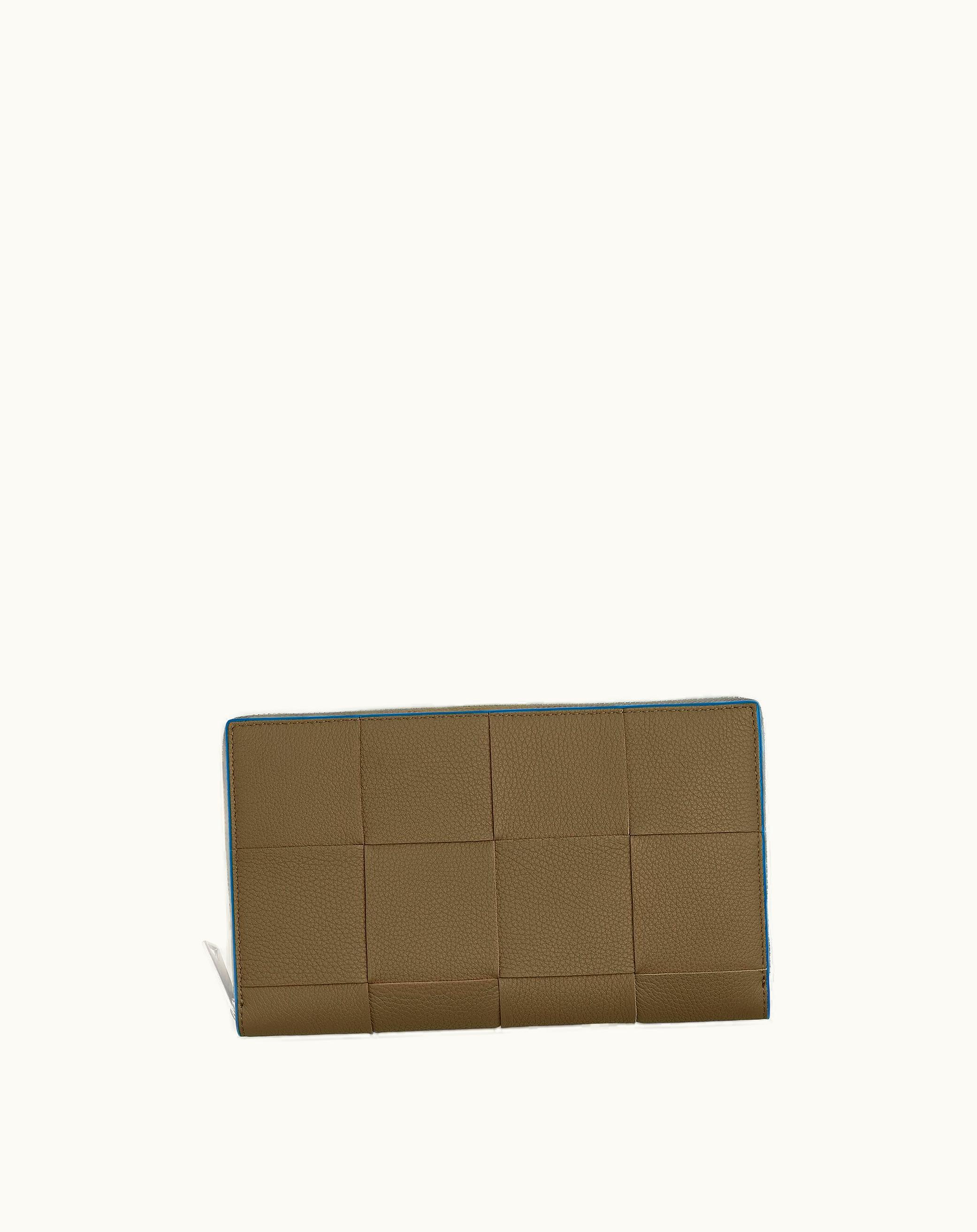 Bottega Veneta Bottega Veneta Men's Cassette Zip Around Wallet In Argil / Deep Pacific