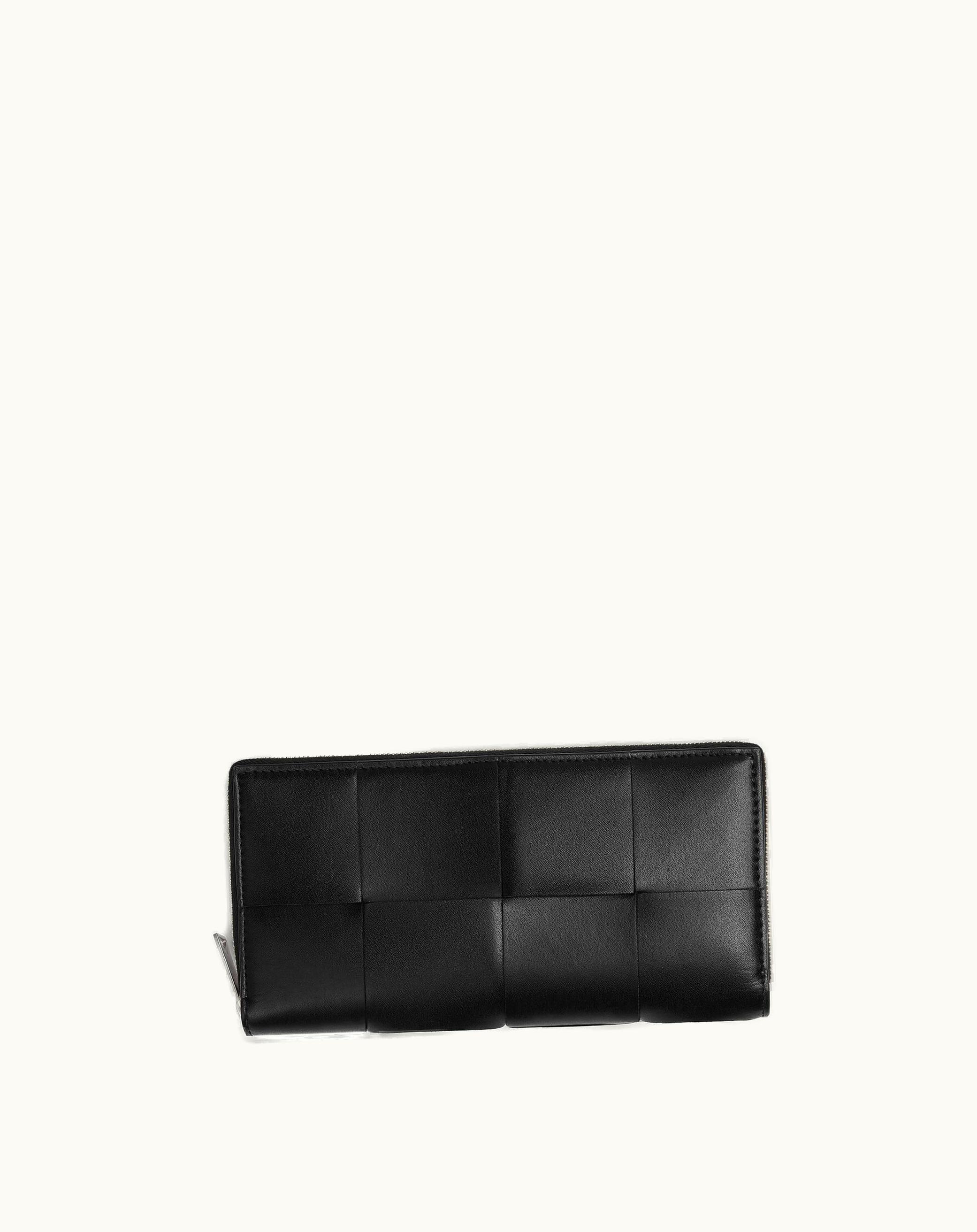 Bottega Veneta Bottega Veneta Men's Cassette Zip Around Wallet In Black Black