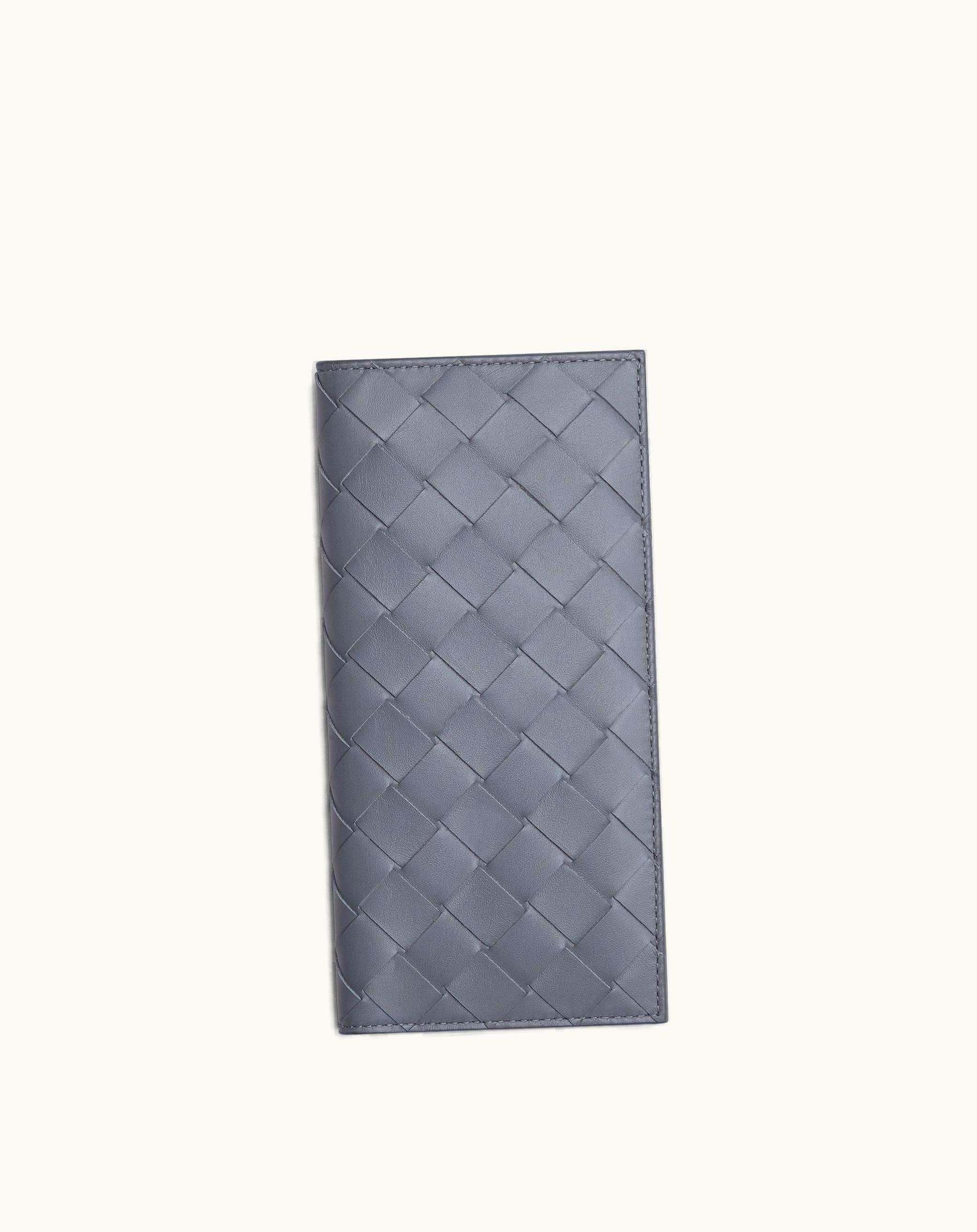 Bottega Veneta Bottega Veneta Men's Slim Intrecciato Long Wallet In Thunder