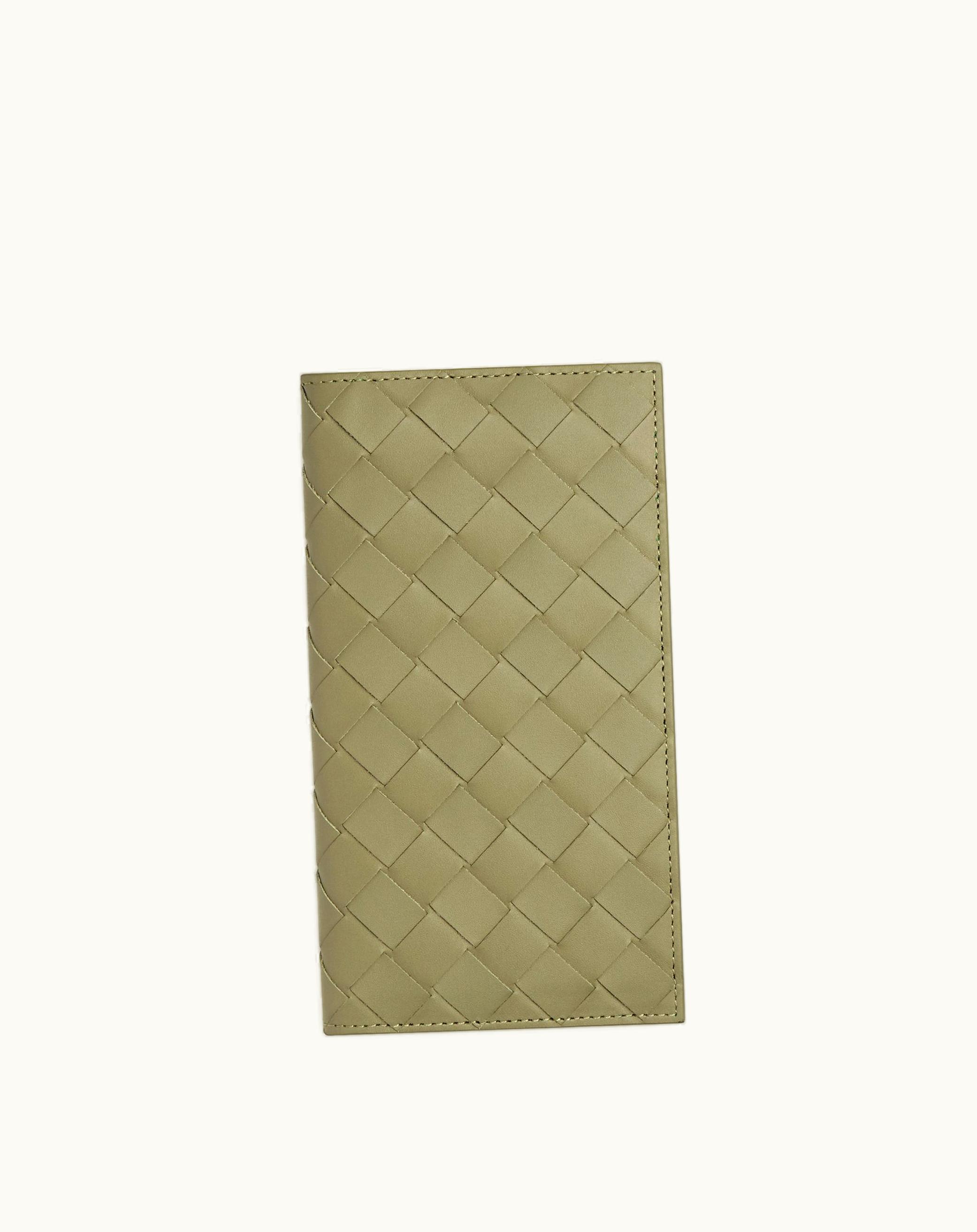 Bottega Veneta Bottega Veneta Men's Slim Intrecciato Long Wallet In Travertine / Parakeet