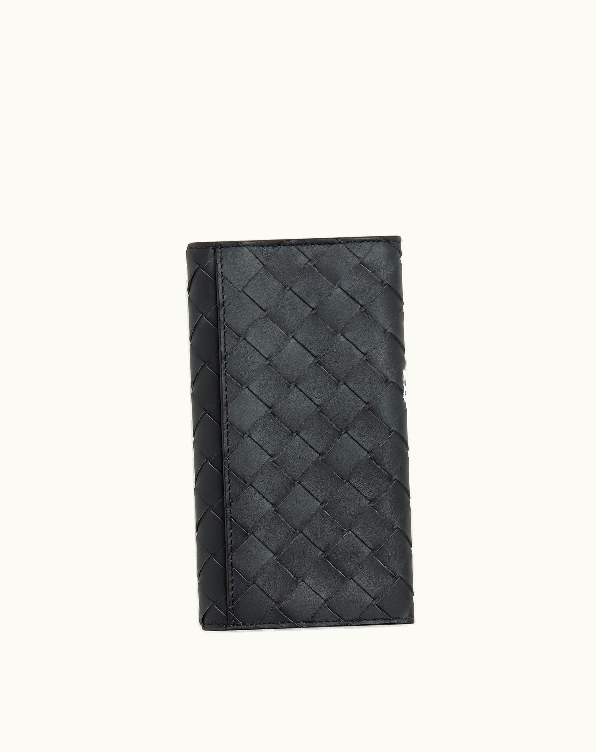 Bottega Veneta Bottega Veneta Men's Intrecciato Long Wallet In Ardoise / Deep Pacific