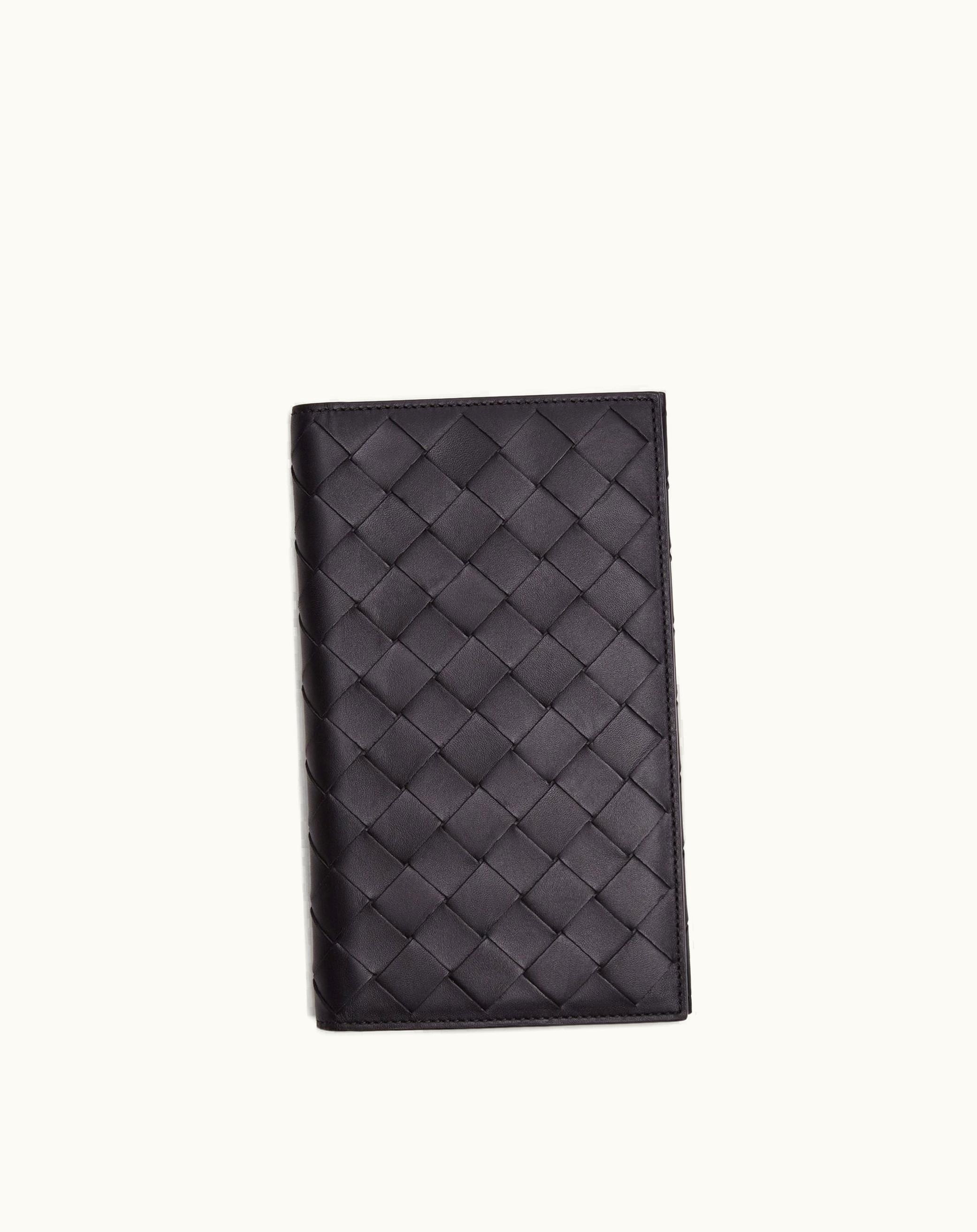 Bottega Veneta Bottega Veneta Men's Long Wallet With Removable Pocket In Black Grass