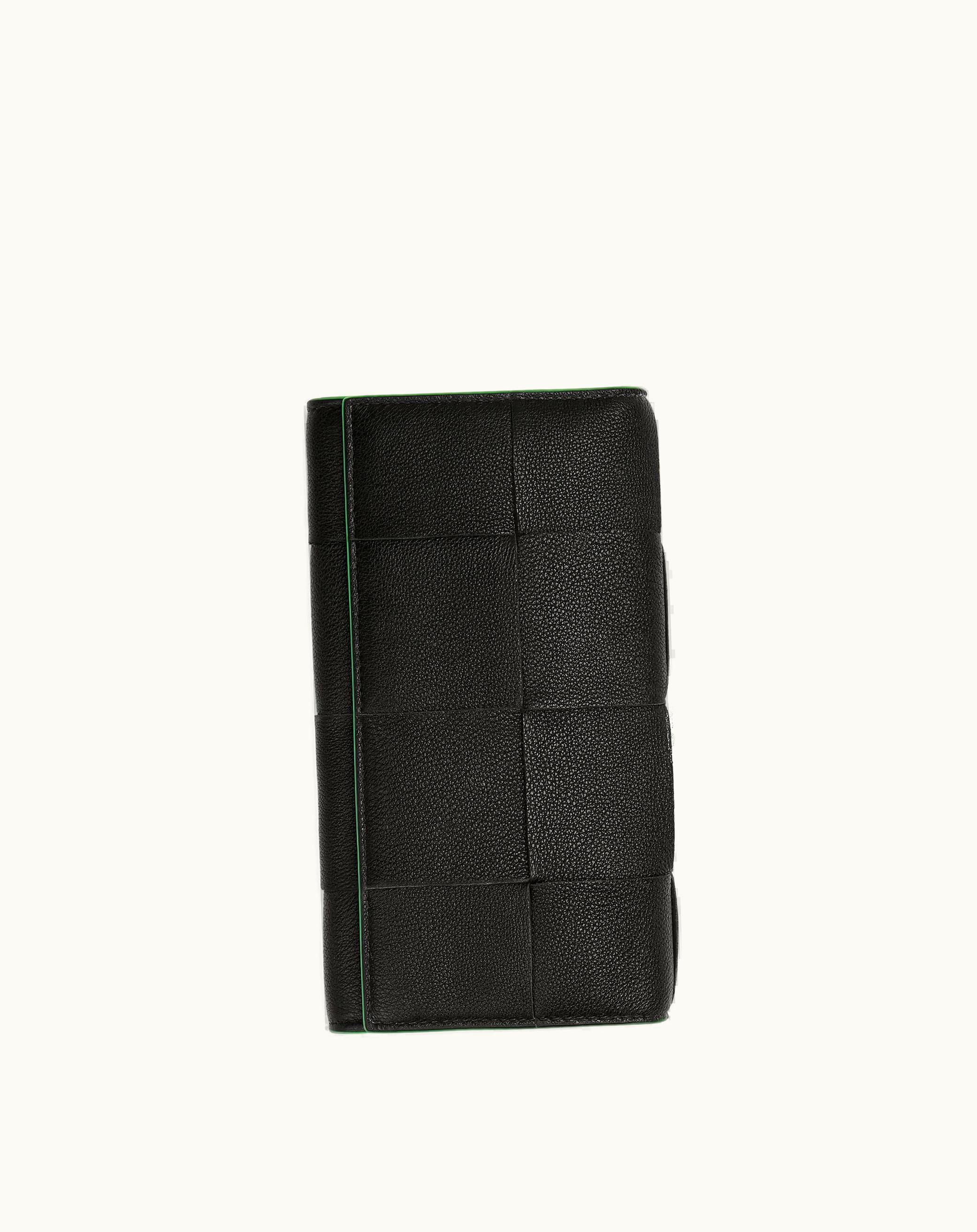 Bottega Veneta Bottega Veneta Men's Long Cassette Wallet In Black / Parakeet