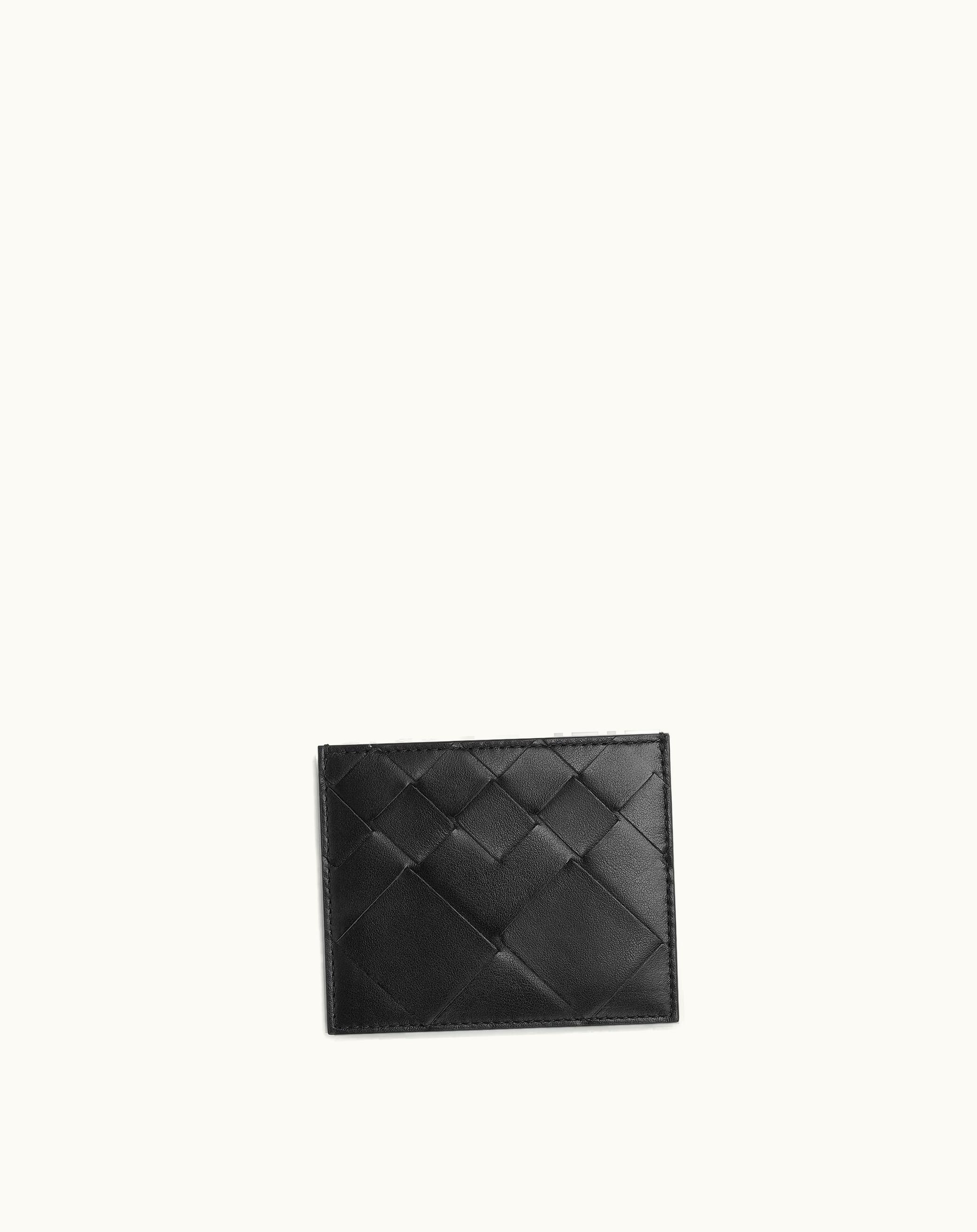 Bottega Veneta Bottega Veneta Men's Intrecciato Credit Card Case In Black