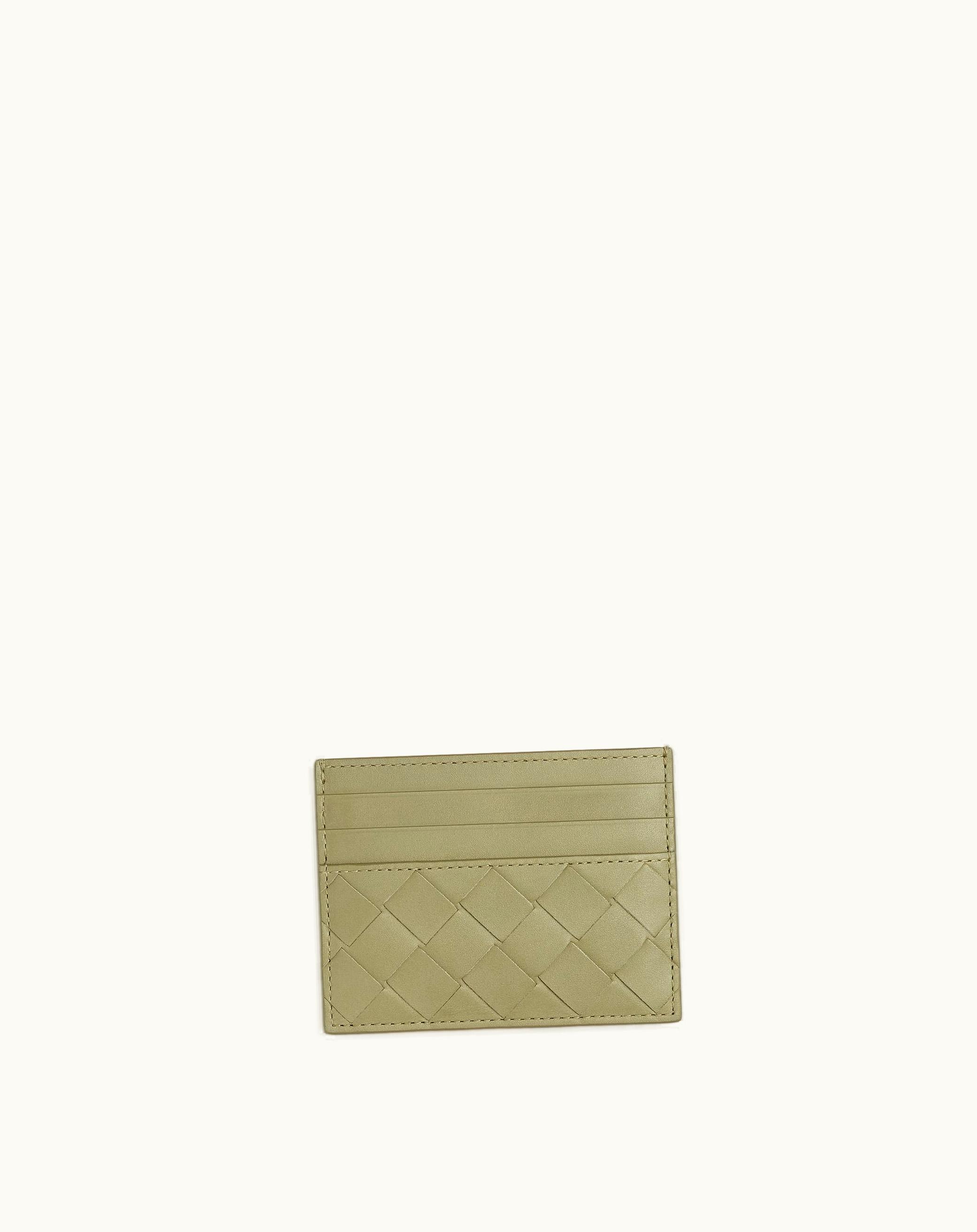 Bottega Veneta Bottega Veneta Men's Intrecciato Credit Card Case In Travertine