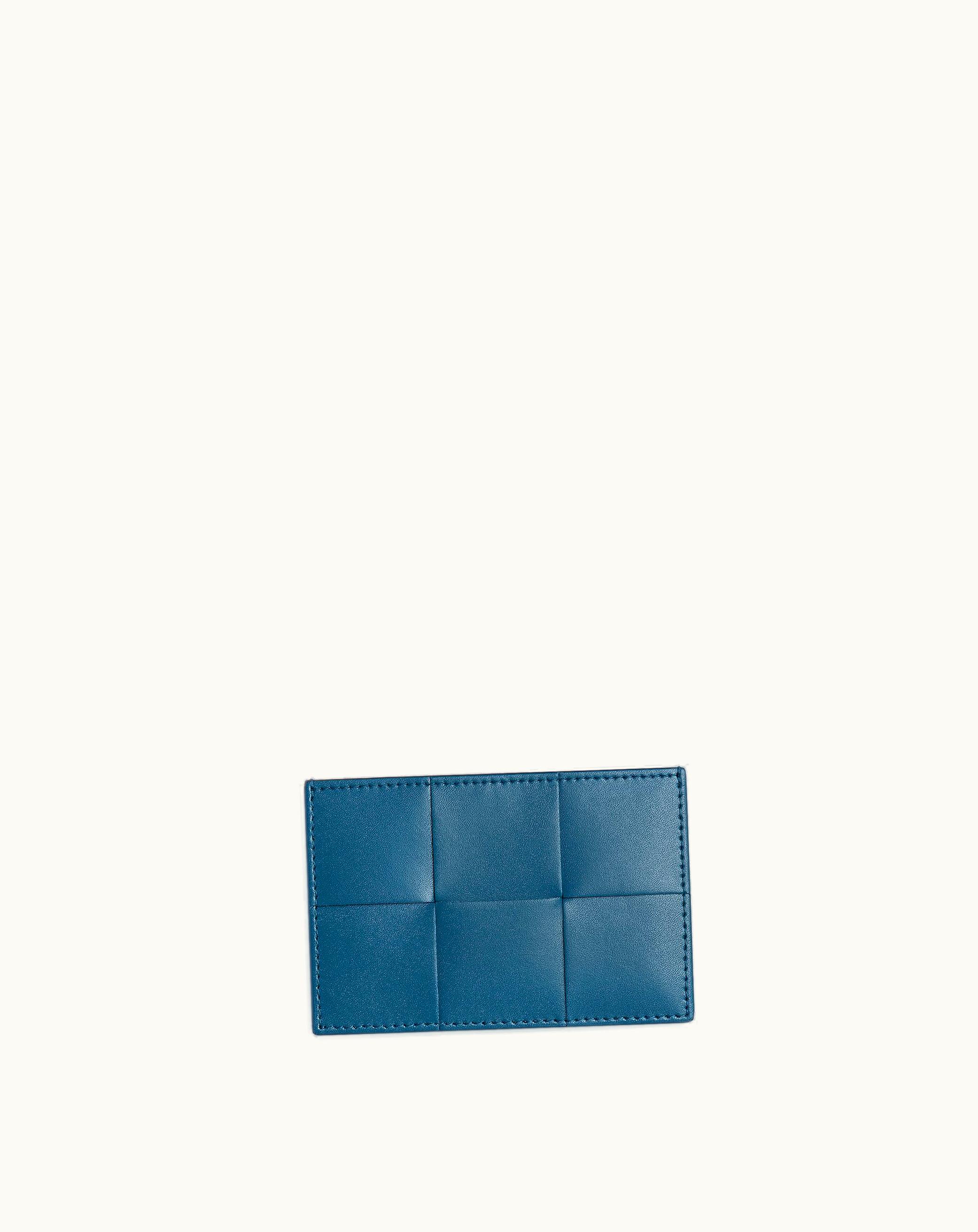 Bottega Veneta Bottega Veneta Men's Cassette Credit Card Case In Deep Pacific