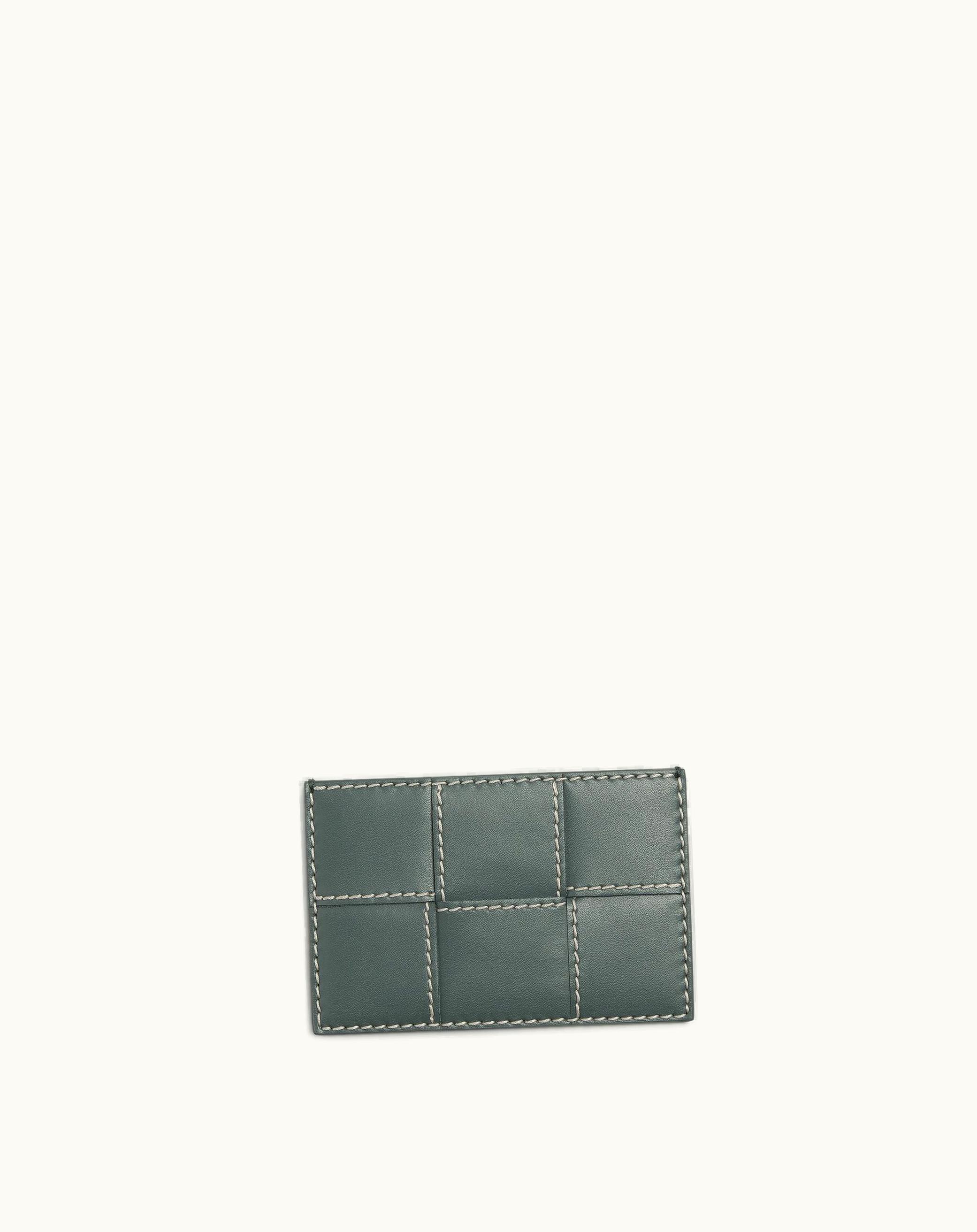 Bottega Veneta Bottega Veneta Men's Cassette Credit Card Case In Slate / Natural