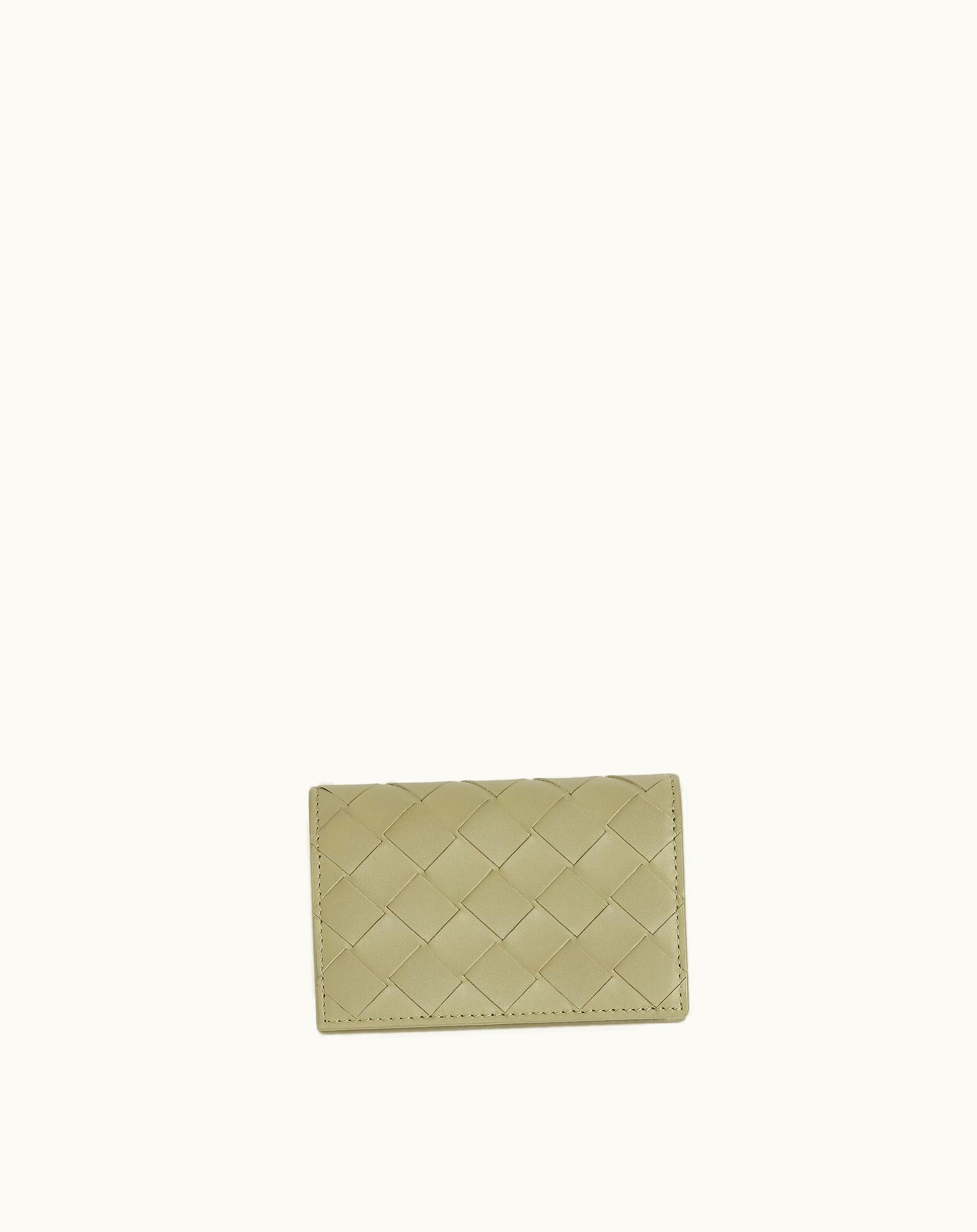 Bottega Veneta Bottega Veneta Men's Intrecciato Business Card Case In Travertine