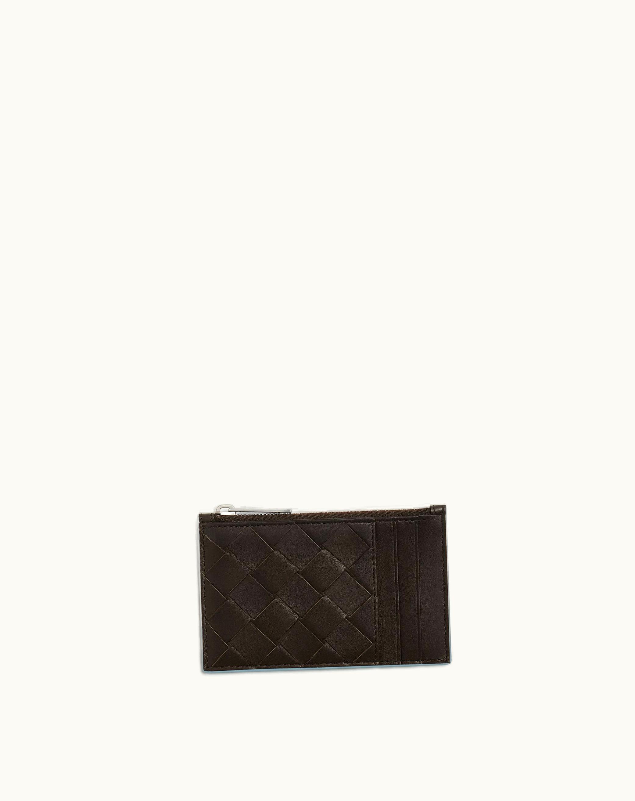 Bottega Veneta Bottega Veneta Men's Intrecciato Zippered Card Case In Fondant / Ice
