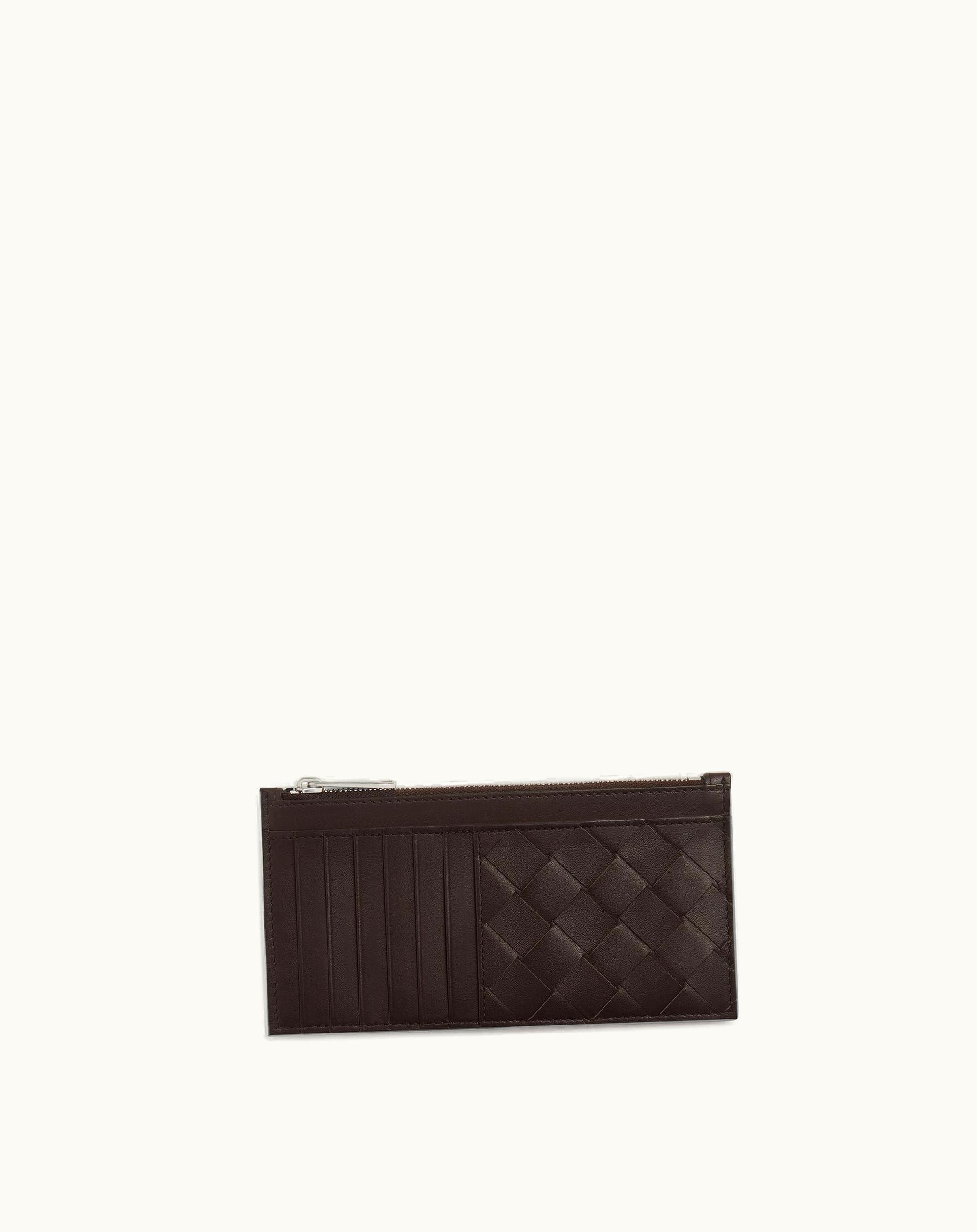 Bottega Veneta Bottega Veneta Men's Intrecciato Long Zippered Card Case In Fondant / Ice