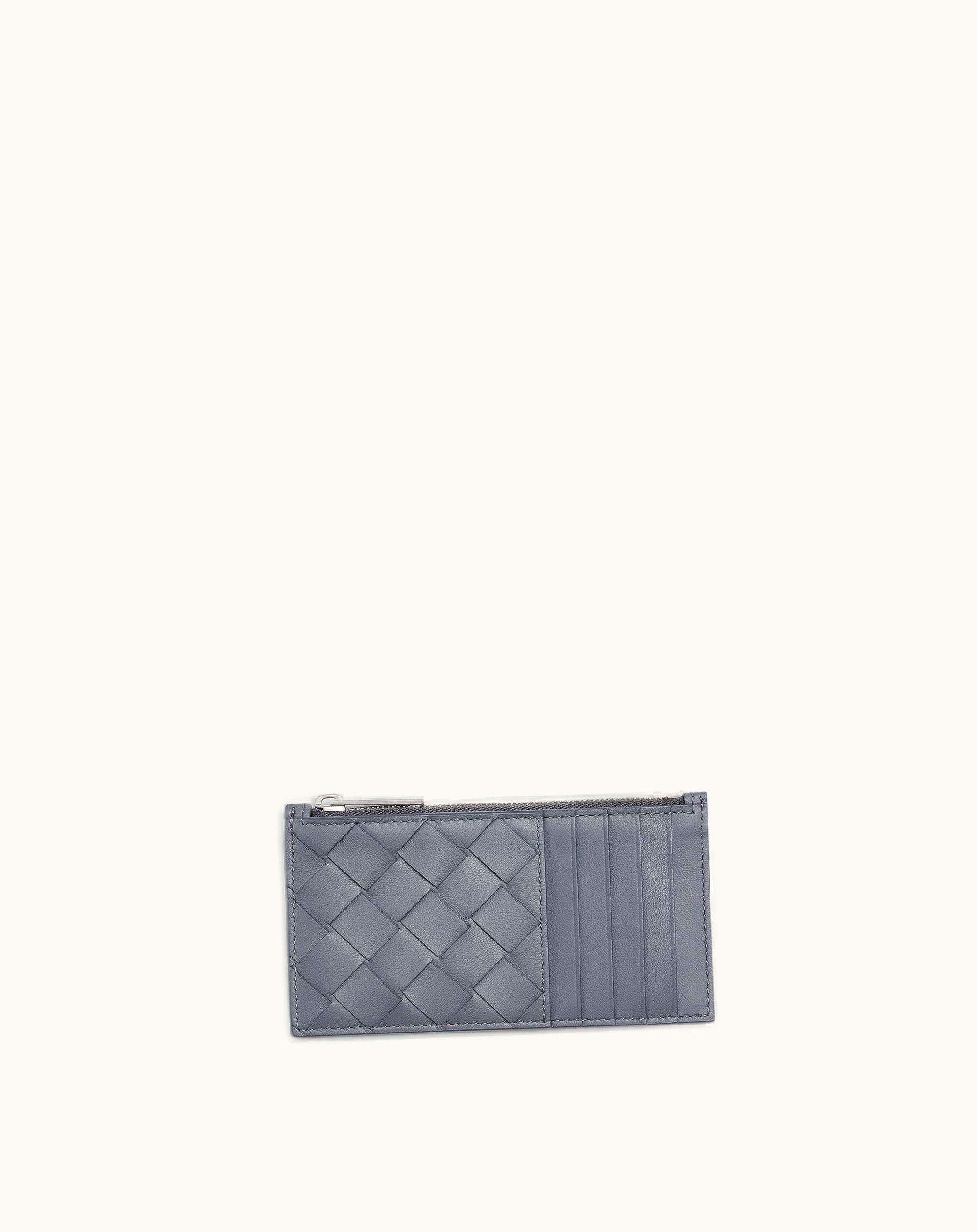Bottega Veneta Bottega Veneta Men's Intrecciato Zipped Card Case In Thunder