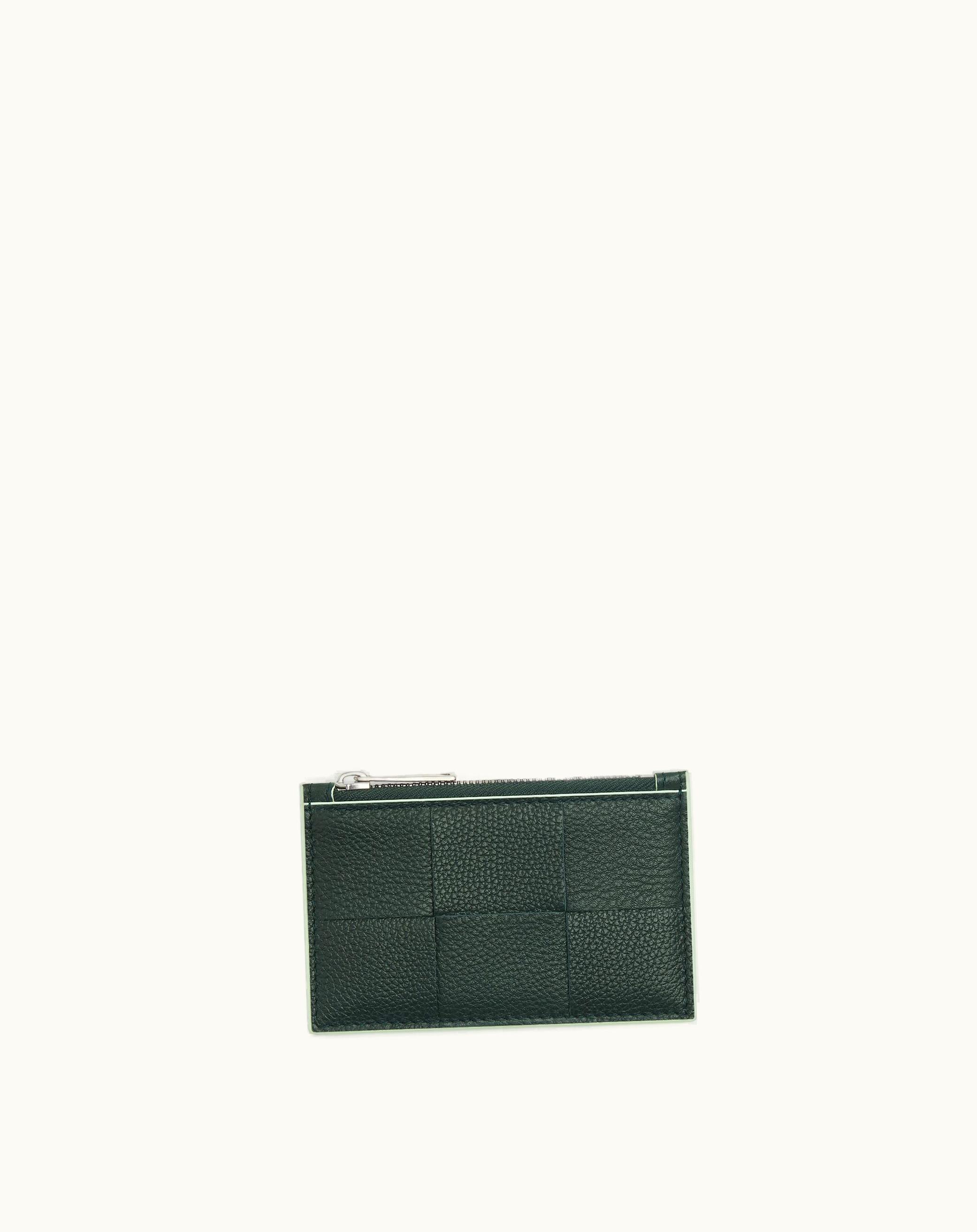 Bottega Veneta Bottega Veneta Men's Cassette Zippered Card Case In Inkwell / Glacier