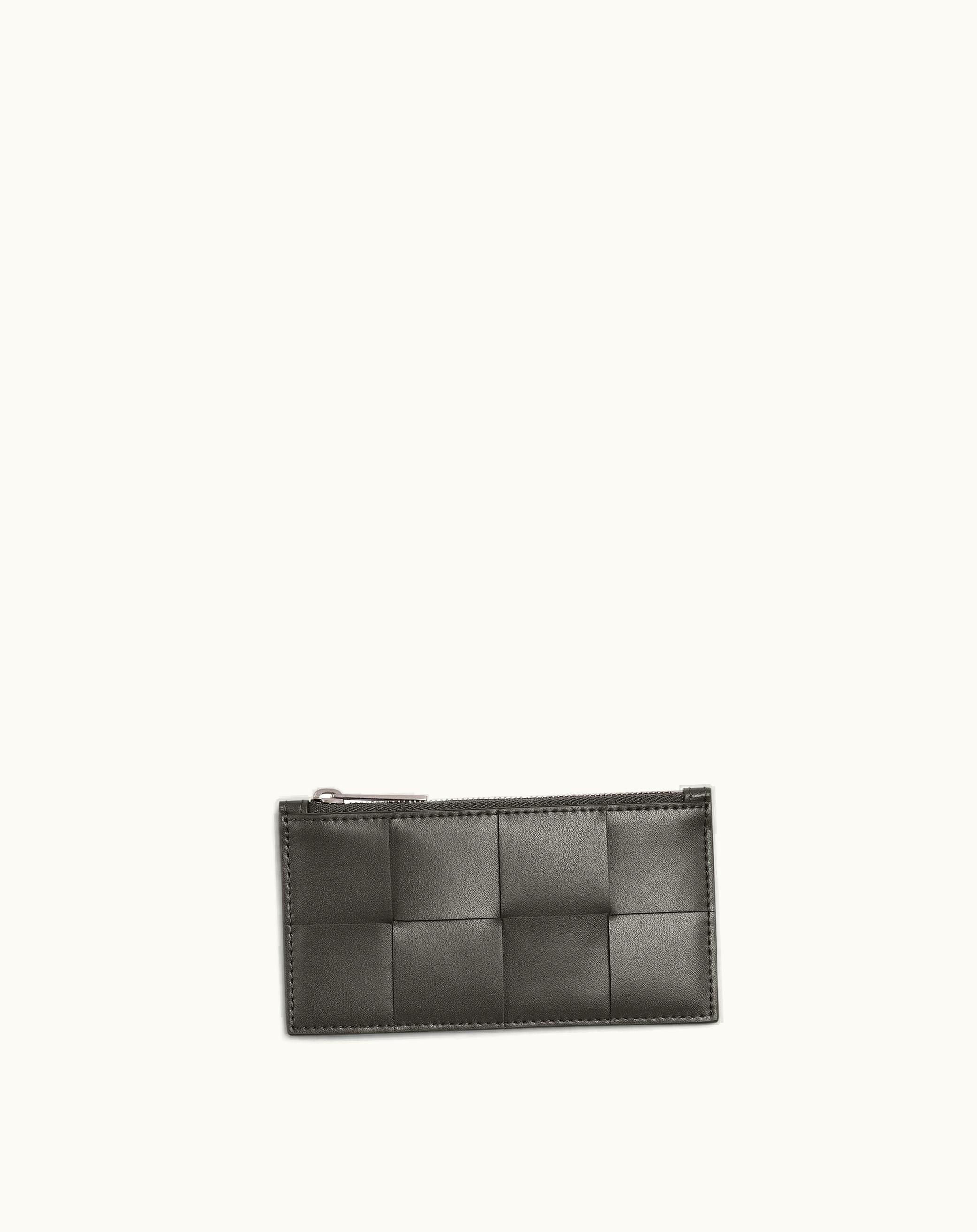 Bottega Veneta Bottega Veneta Men's Cassette Zipped Card Case In Light Graphite