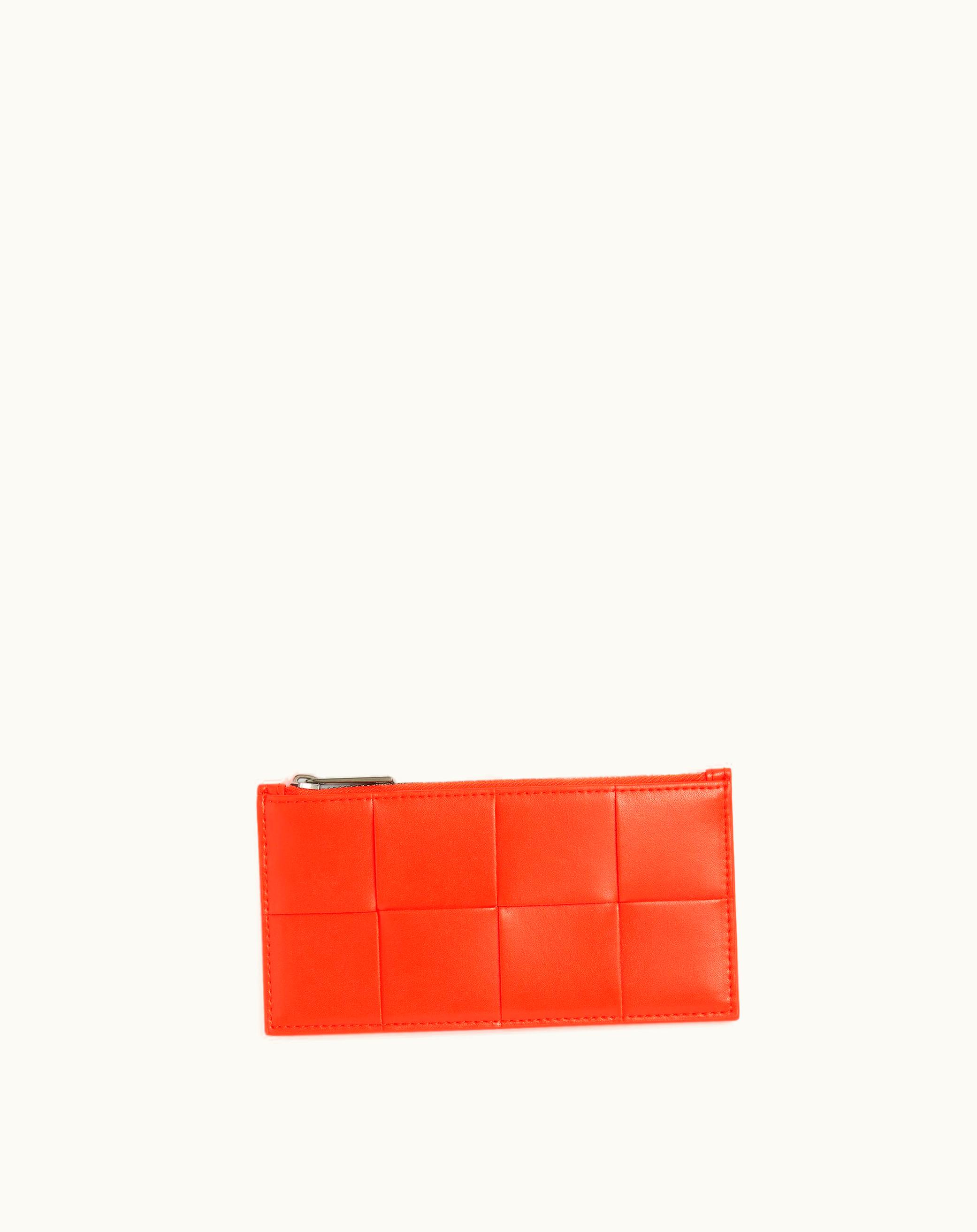 Bottega Veneta Bottega Veneta Men's Slim Cassette Long Wallet In Orange