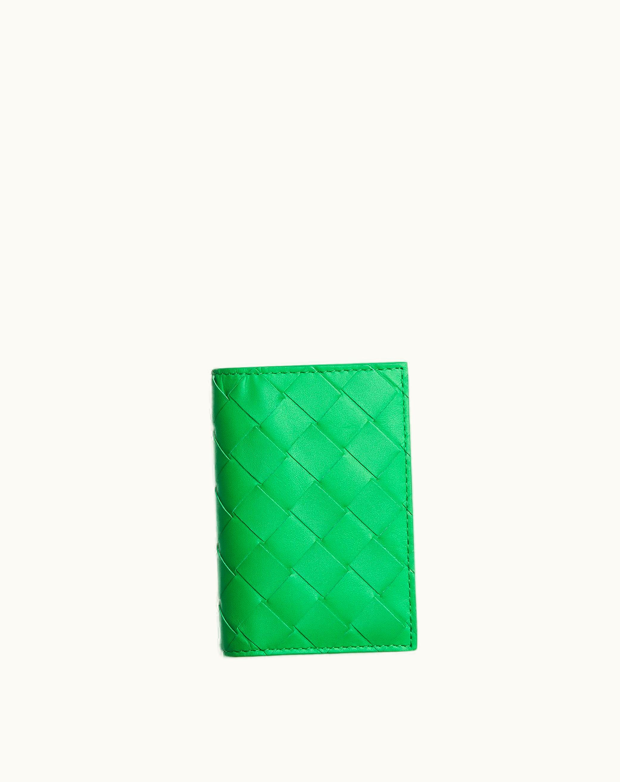 Bottega Veneta Bottega Veneta Men's Intrecciato Flap Card Case In Parakeet