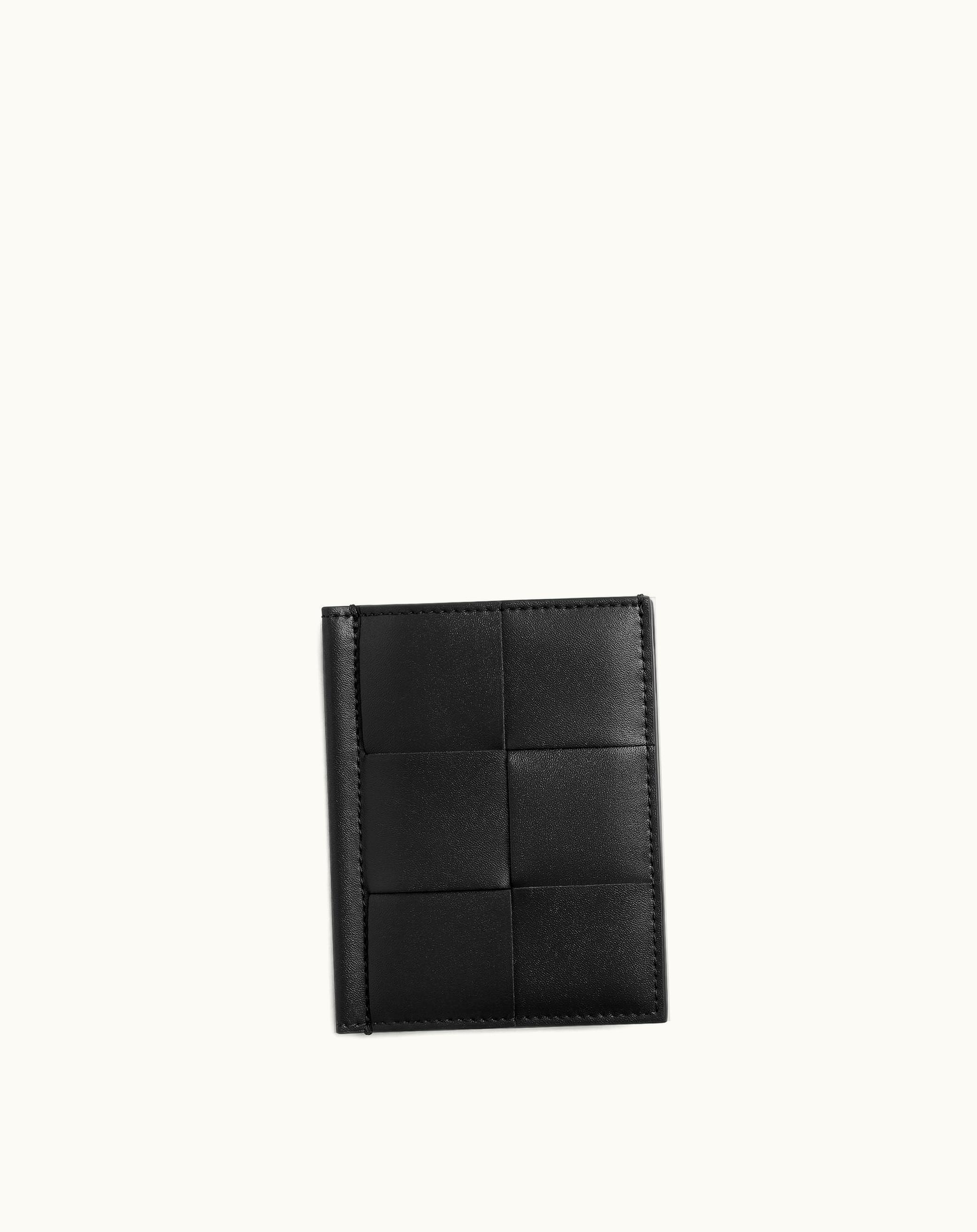 Bottega Veneta Bottega Veneta Men's Cassette Slim Flap Card Case In Black