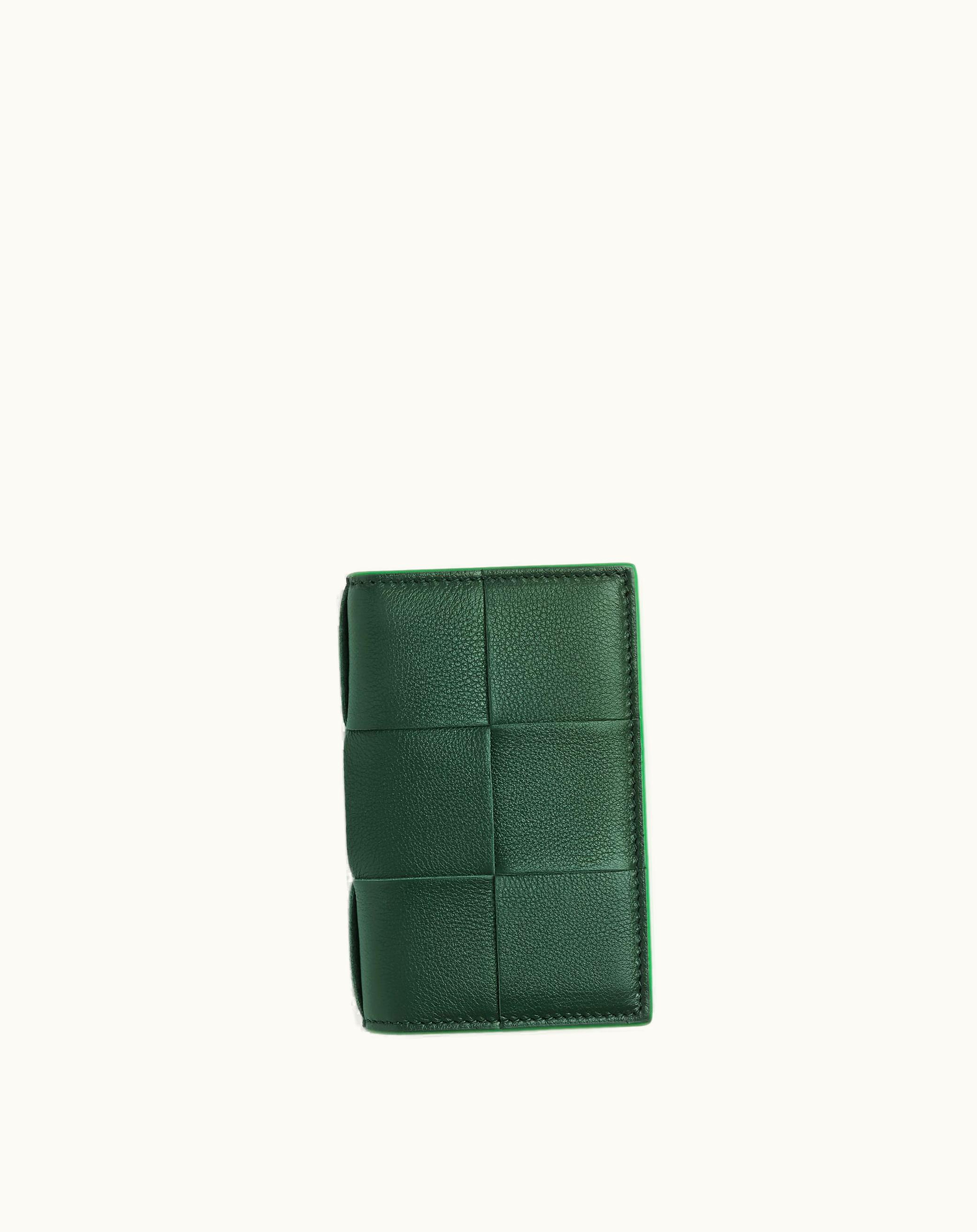 Bottega Veneta Bottega Veneta Men's Cassette Flap Card Case In Raintree / Parakeet