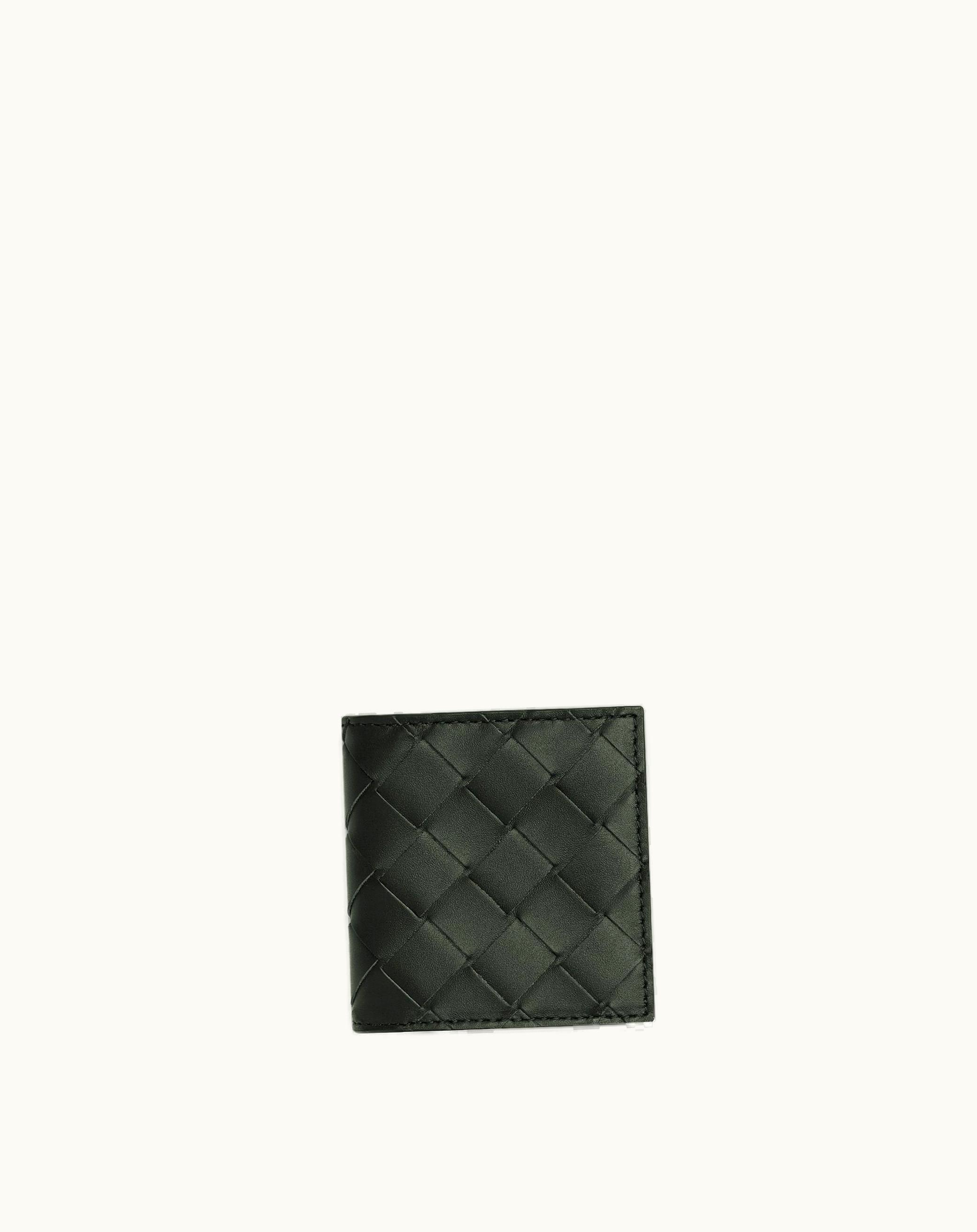 Bottega Veneta Bottega Veneta Men's Intrecciato Folded Coin Purse In Dark Green