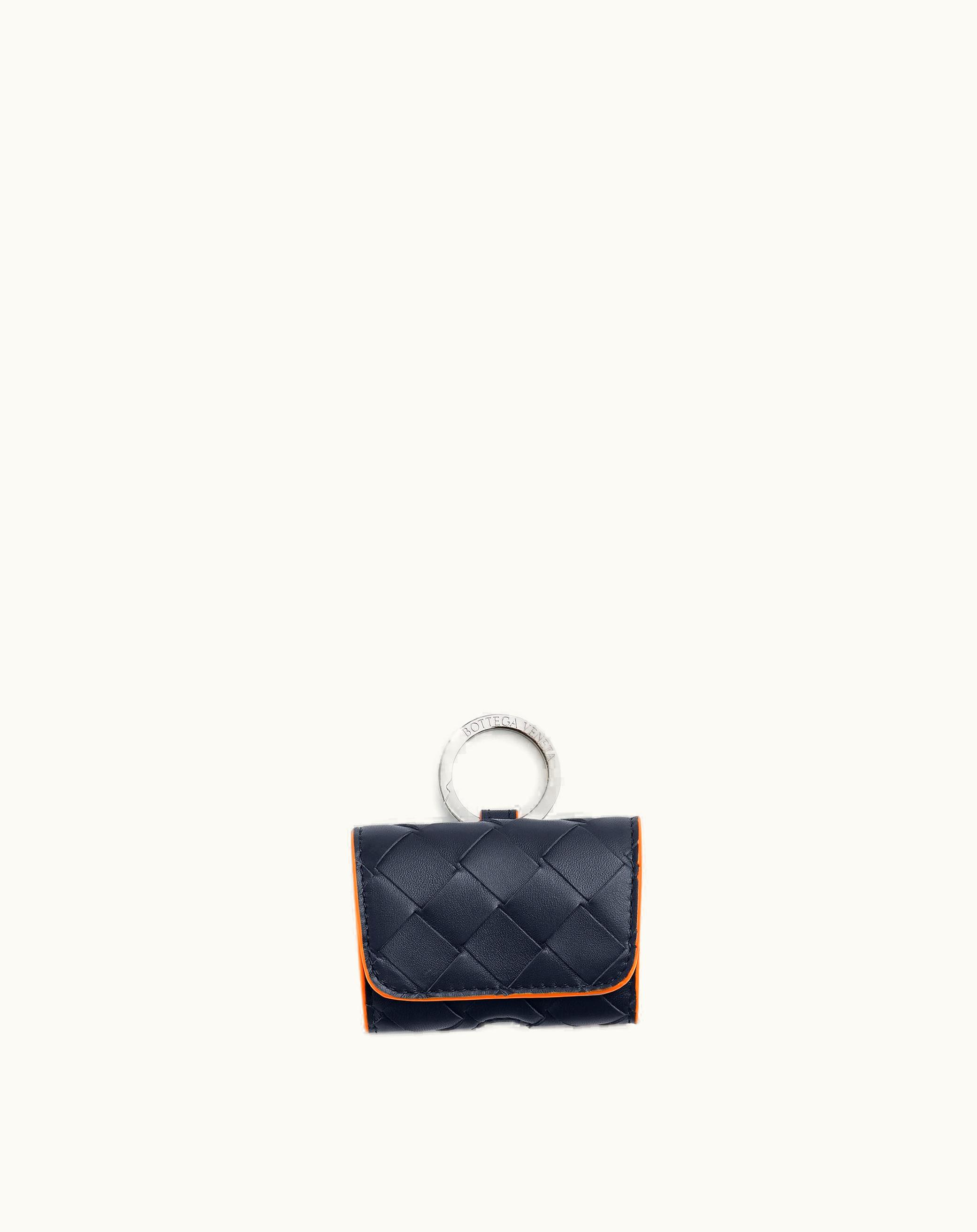 Bottega Veneta Bottega Veneta Men's Intrecciato Airpods Holder On Hook In Space / Papaya