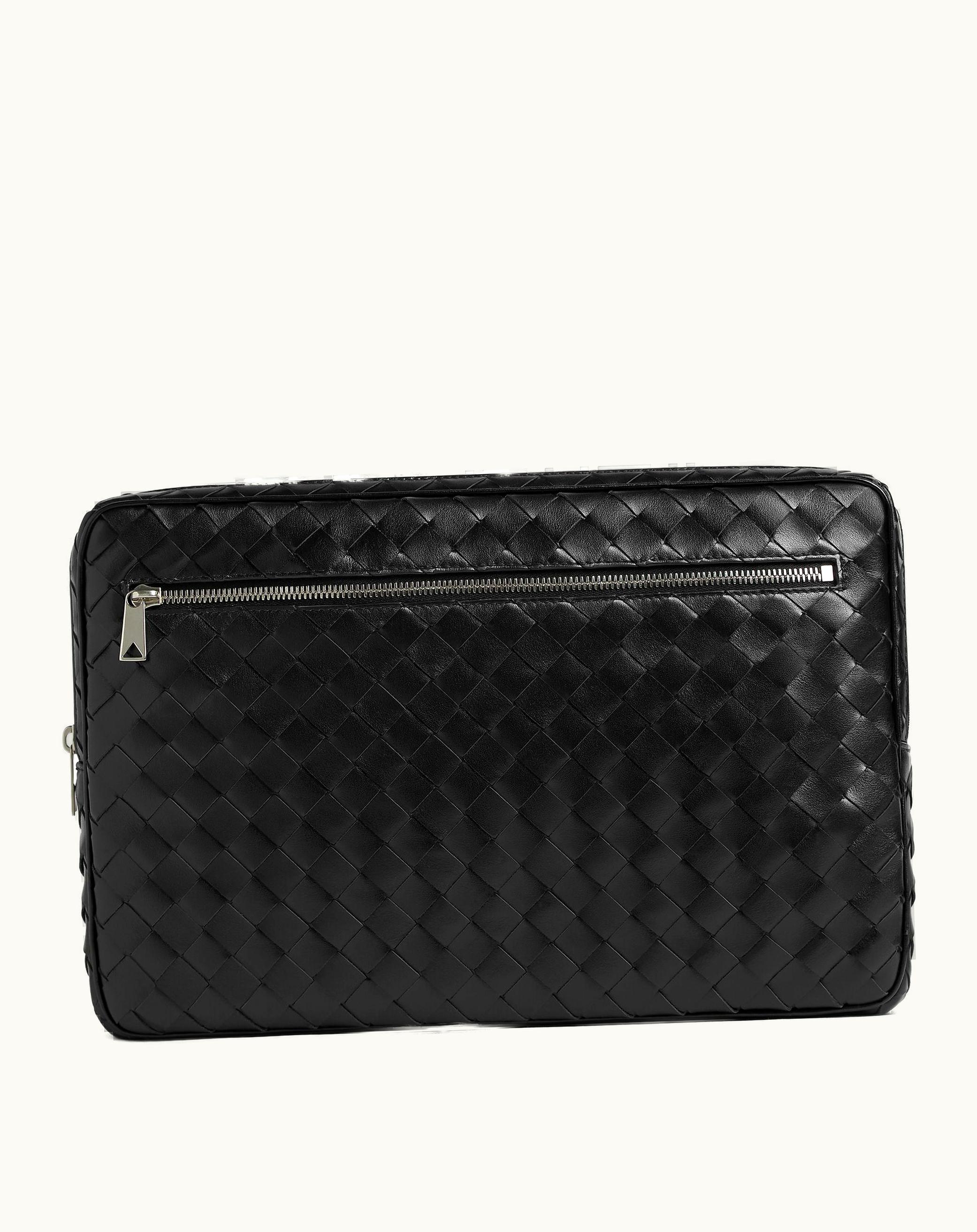 Bottega Veneta Bottega Veneta Men's Intrecciato Zippered Laptop Sleeve In Black