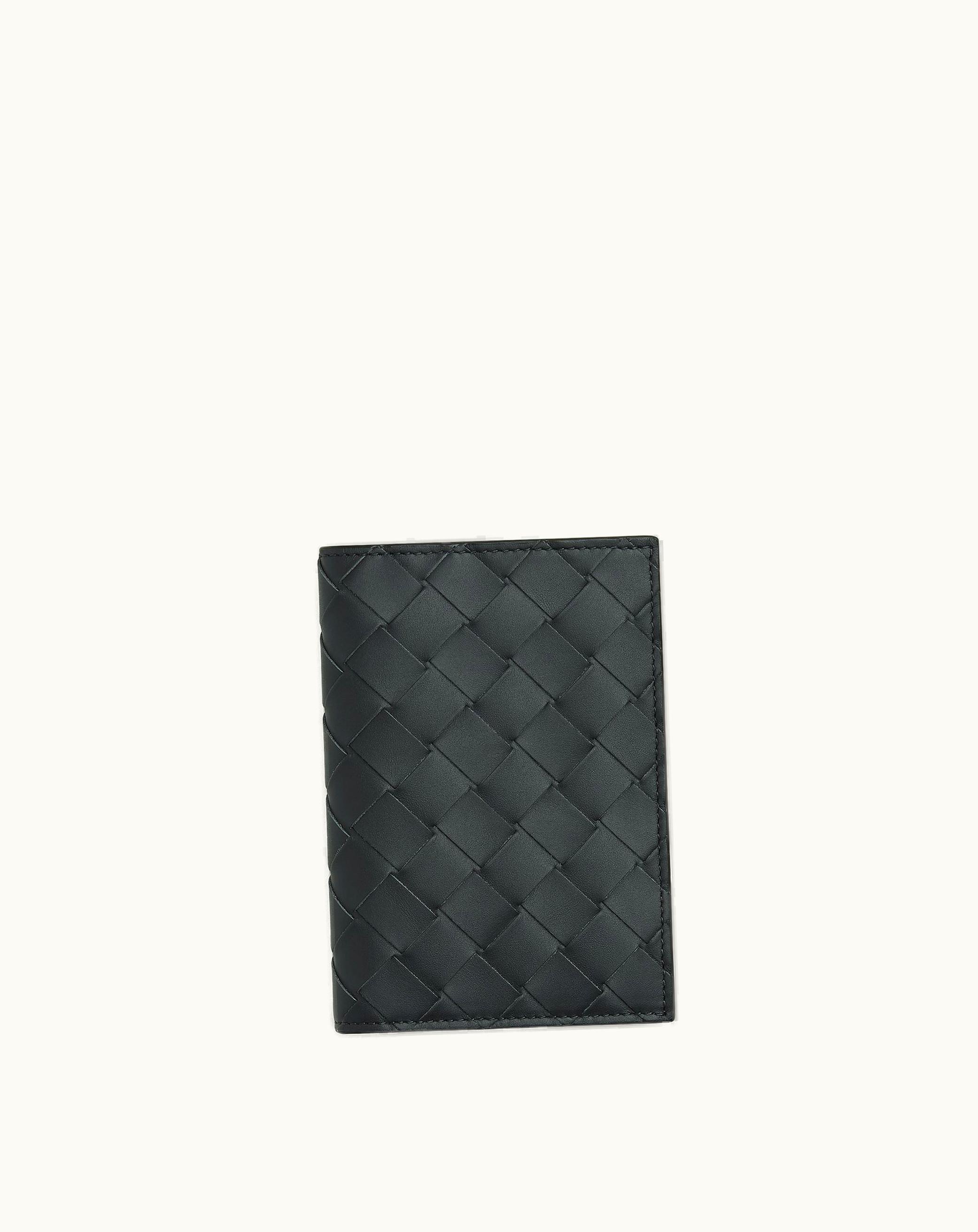 Bottega Veneta Bottega Veneta Men's Intrecciato Passport Case In Ardoise / Deep Pacific