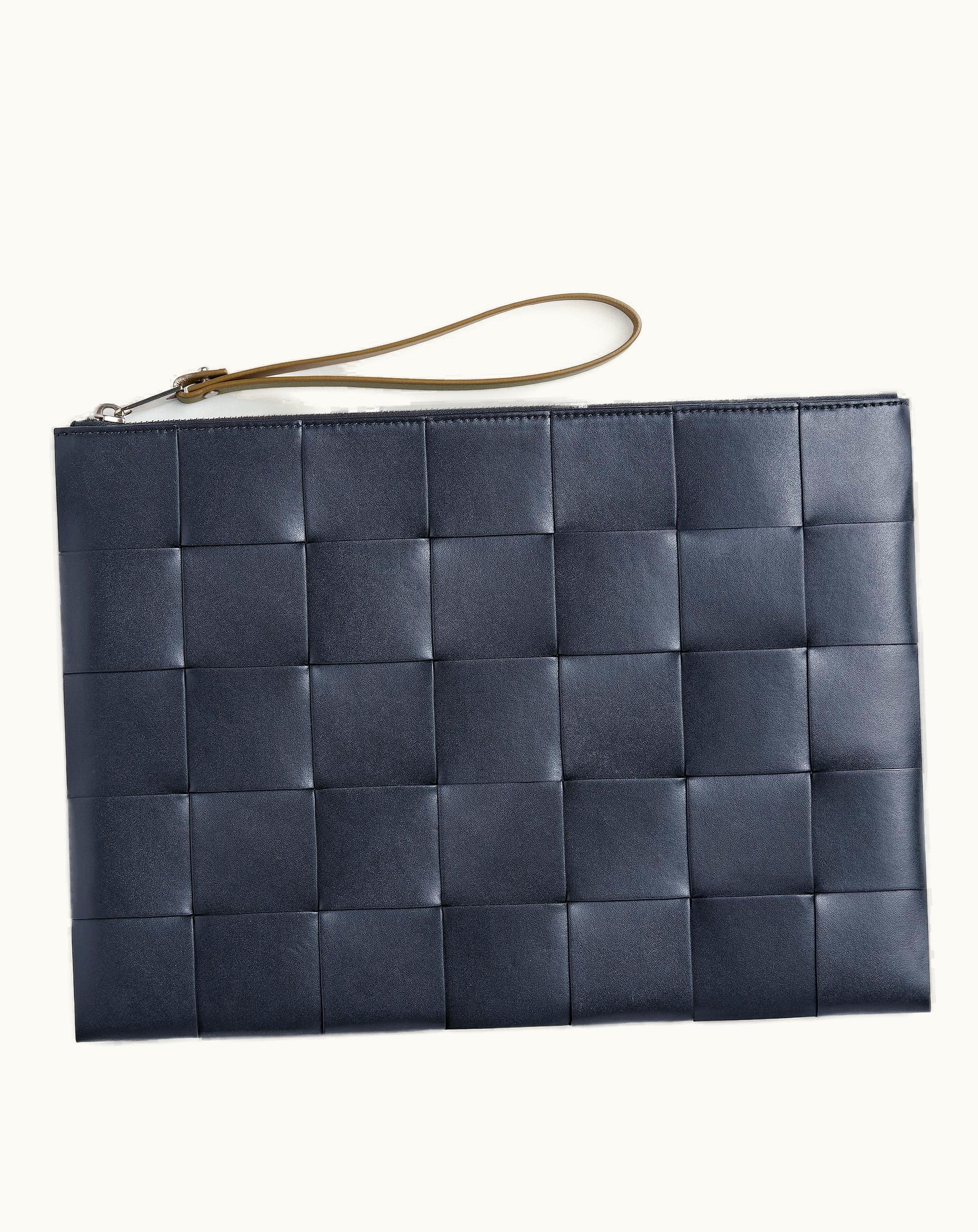 Bottega Veneta Bottega Veneta Men's Cassette Large Flat Pouch In Space / Mud