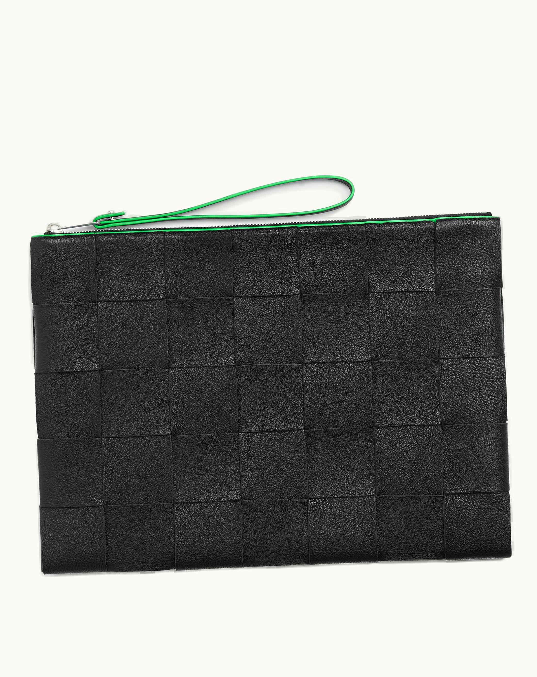 Bottega Veneta Bottega Veneta Men's Pouch In Black / Parakeet
