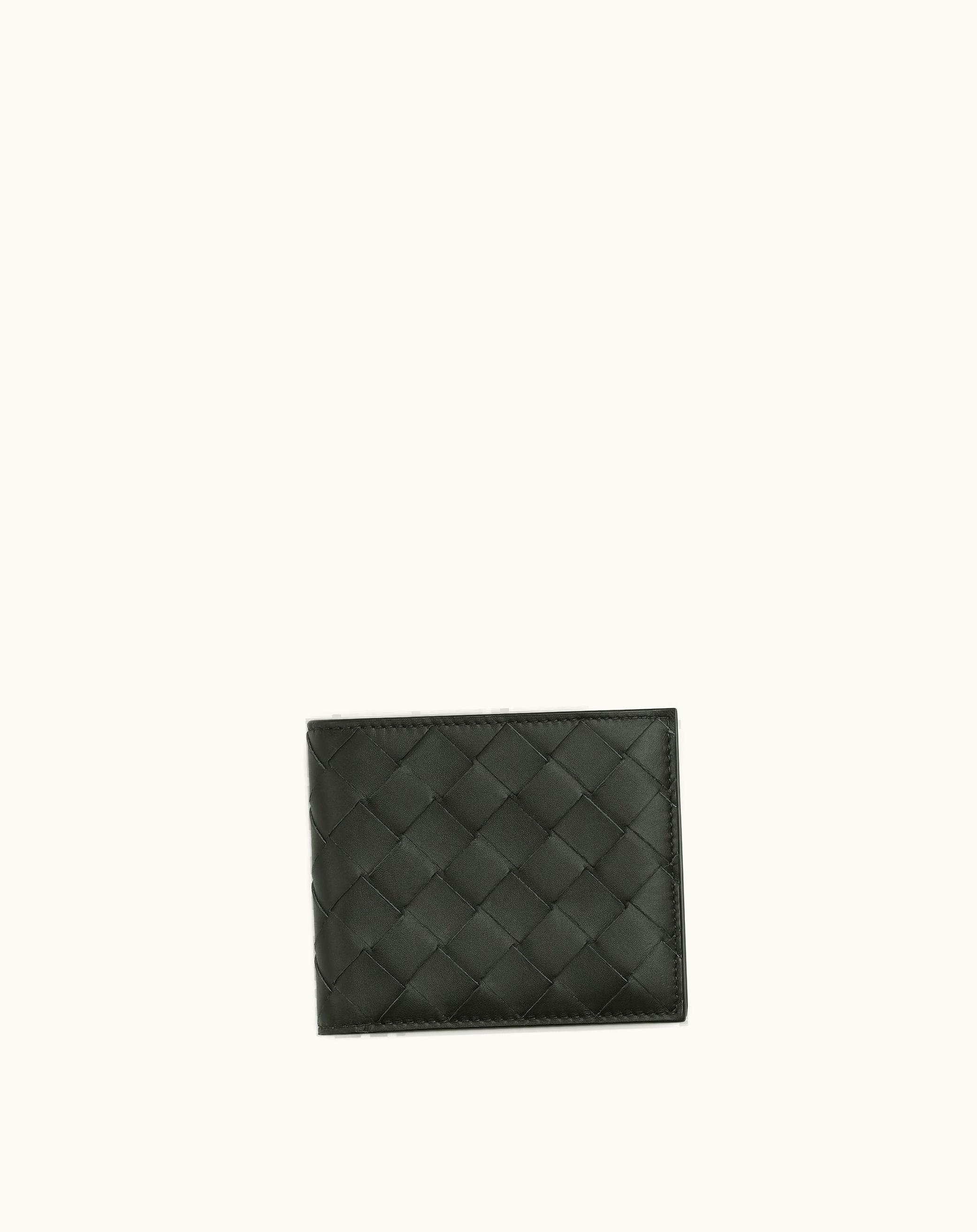 Bottega Veneta Bottega Veneta Men's Intrecciato Bi-Fold Wallet In Dark Green / Mud